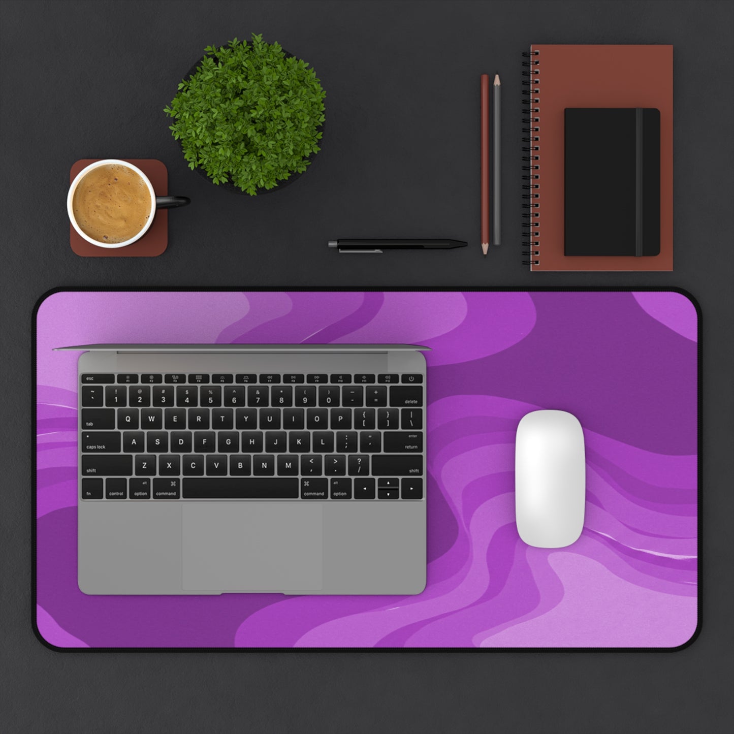Wavey Purple Wavey 12" x 22" Desk Mat