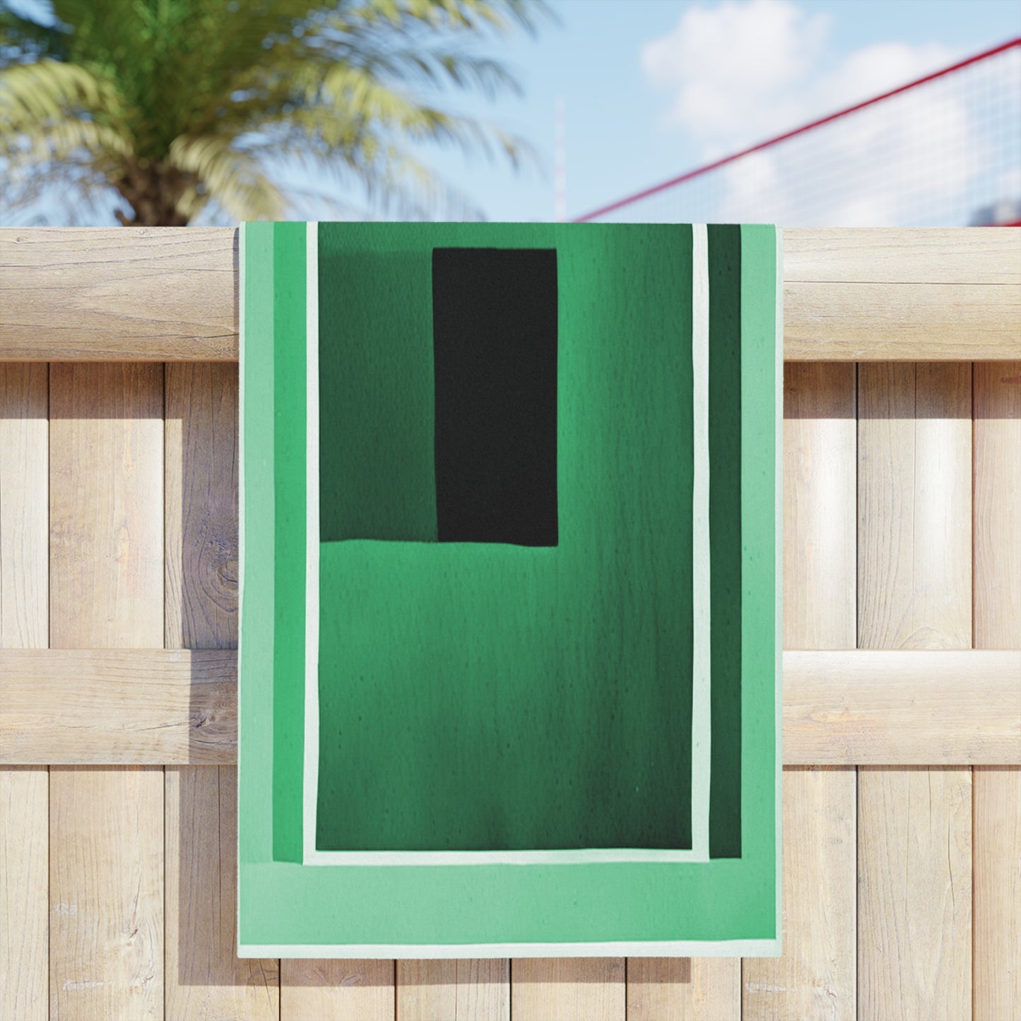Mint Green Shadow Beach Towel, 24" x 44"