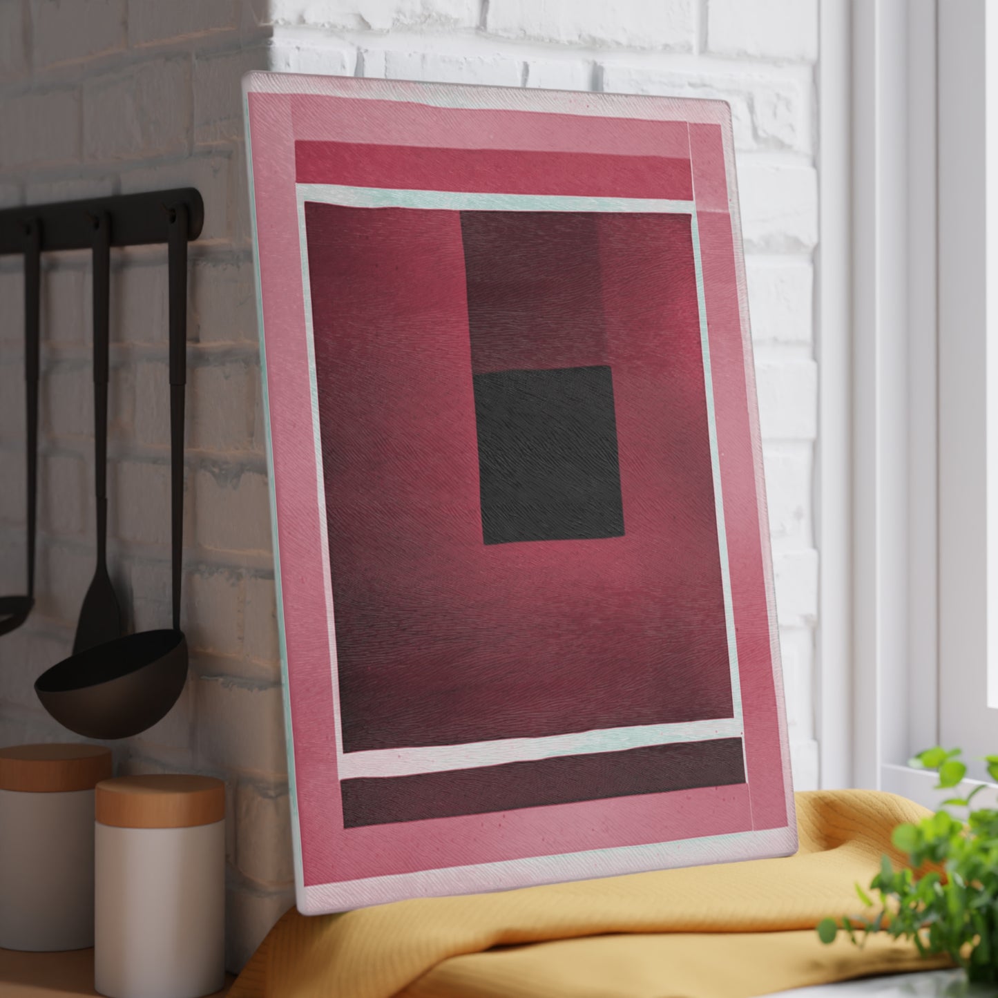Red Shadow Glass Cutting Board, 11" x 15"