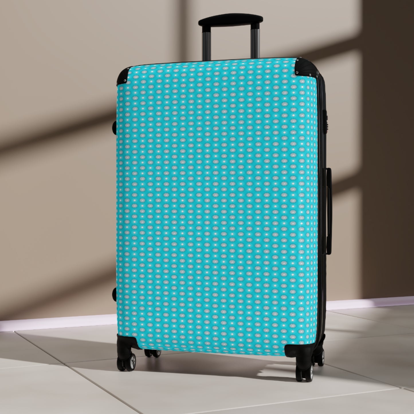 Tif Green Star-crossed Bodies Large Suitcase with built in lock, 4 double-wheels, telescopic handle, and ABS back hard-shell
