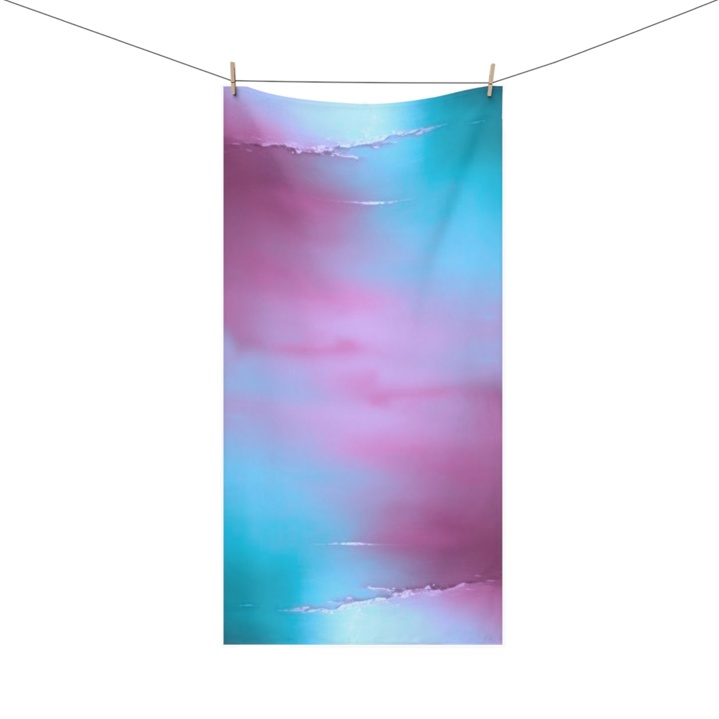 Wine Sea Blue Fog 30" x 60" Mink-Cotton Towel (50% polyester, 50% cotton)