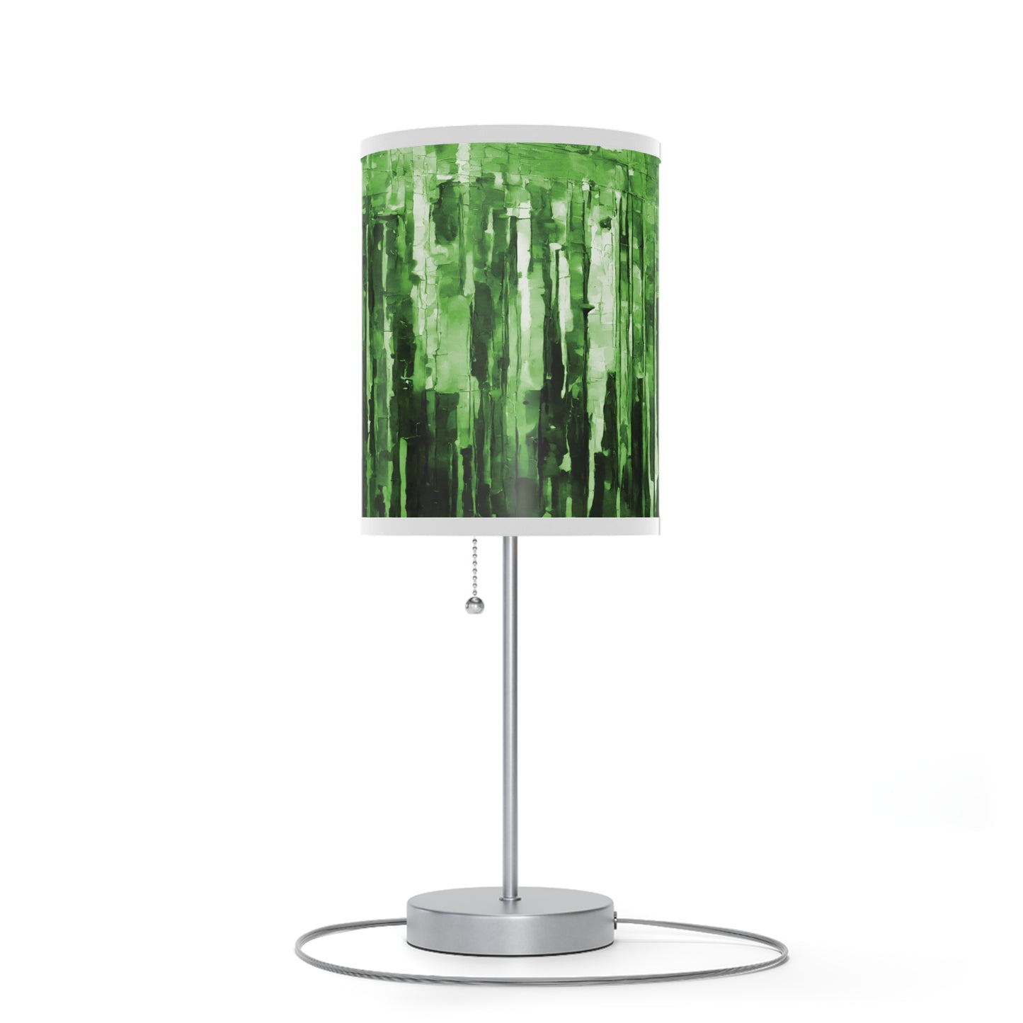 Striped Mint Pastel Table Lamp on a White or Silver Stand, US|CA plug