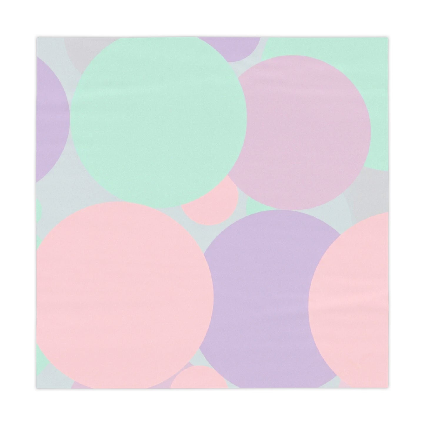 Pastel Peach and Soft Green Patches Tablecloth, 55" x 55"