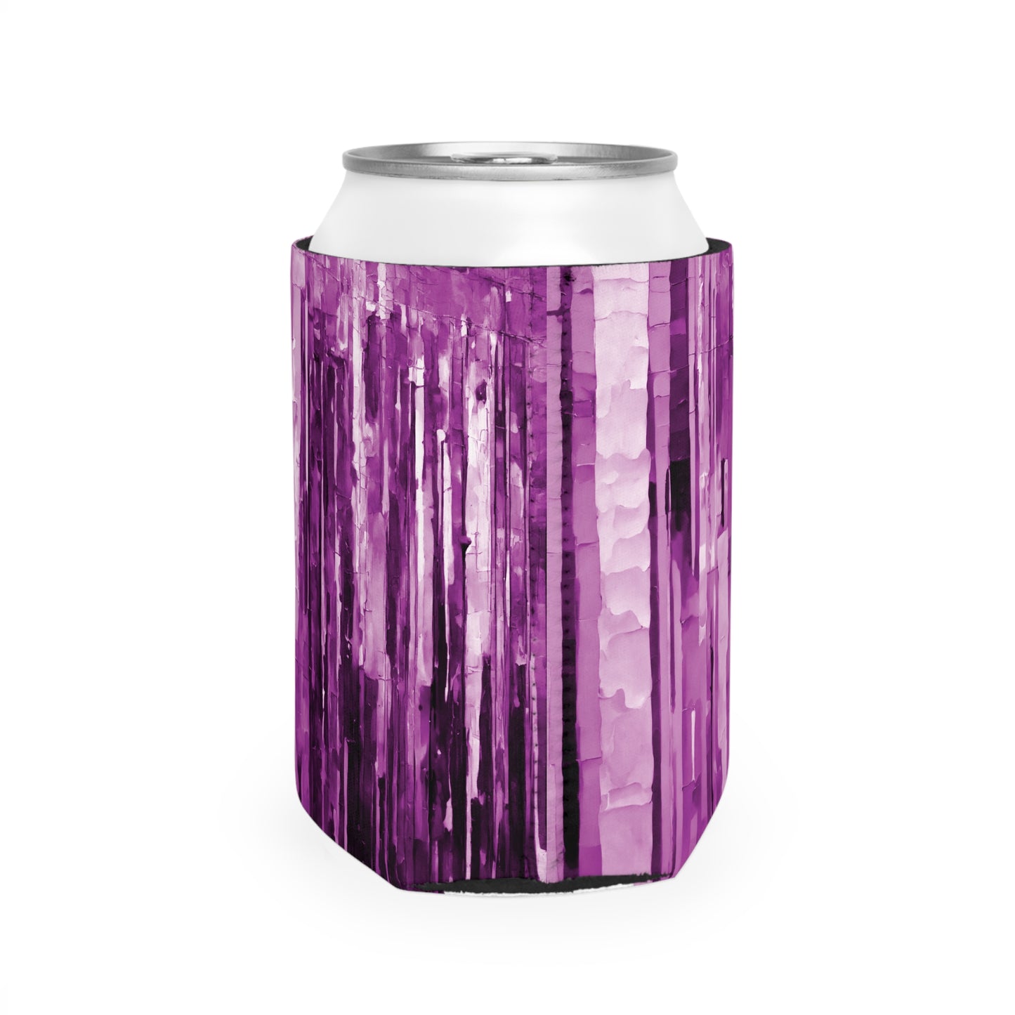 Striped Powder Lavender 12 oz Can Cooler Sleeve