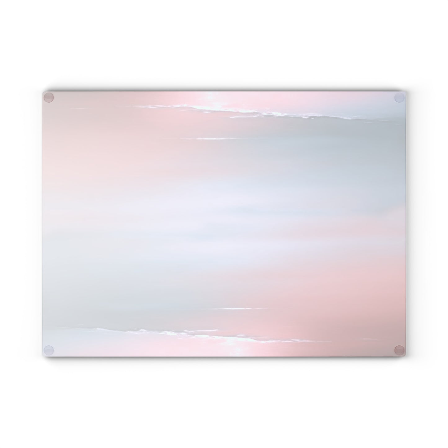 Gray Sea Pink Fog Glass Cutting Board, 11" x 15"