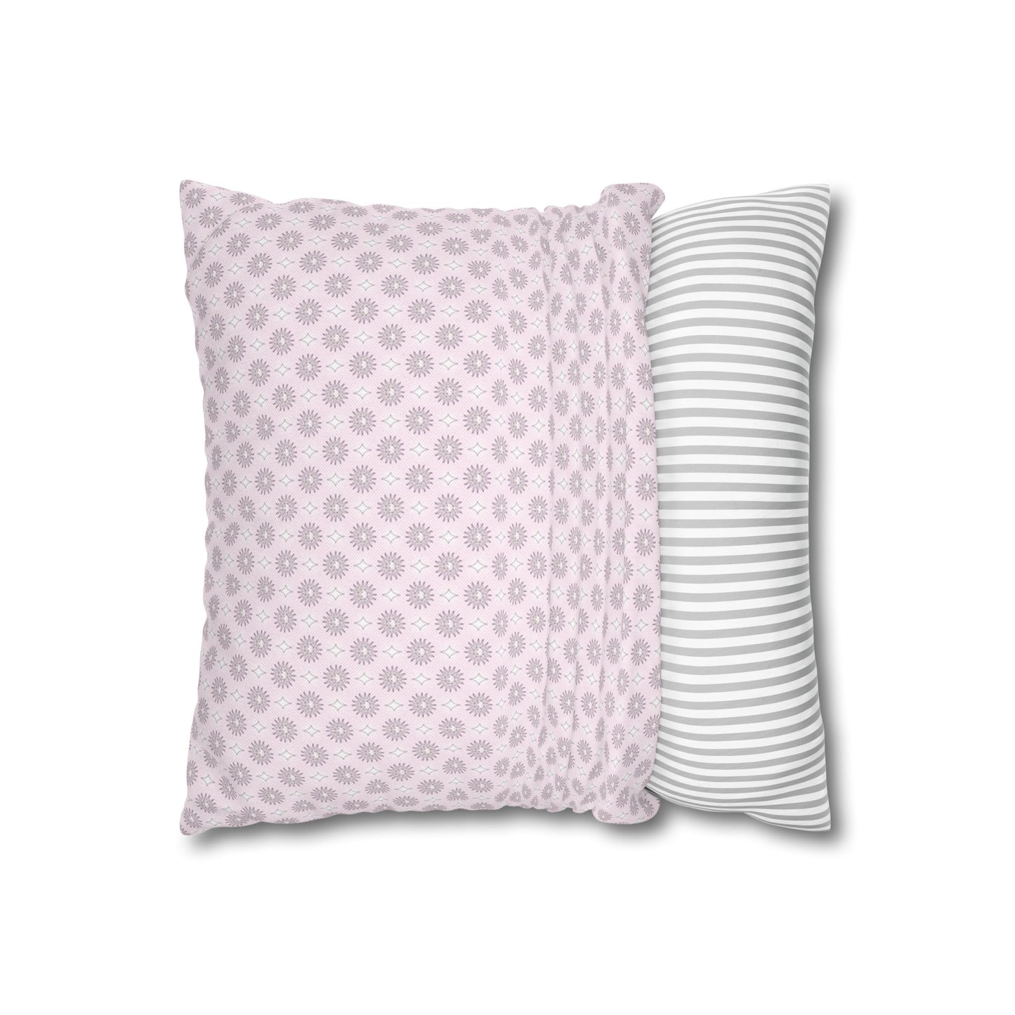 Pink Mornings Star-crossed Bodies Spun Polyester Square Pillowcase, 14" x 14"