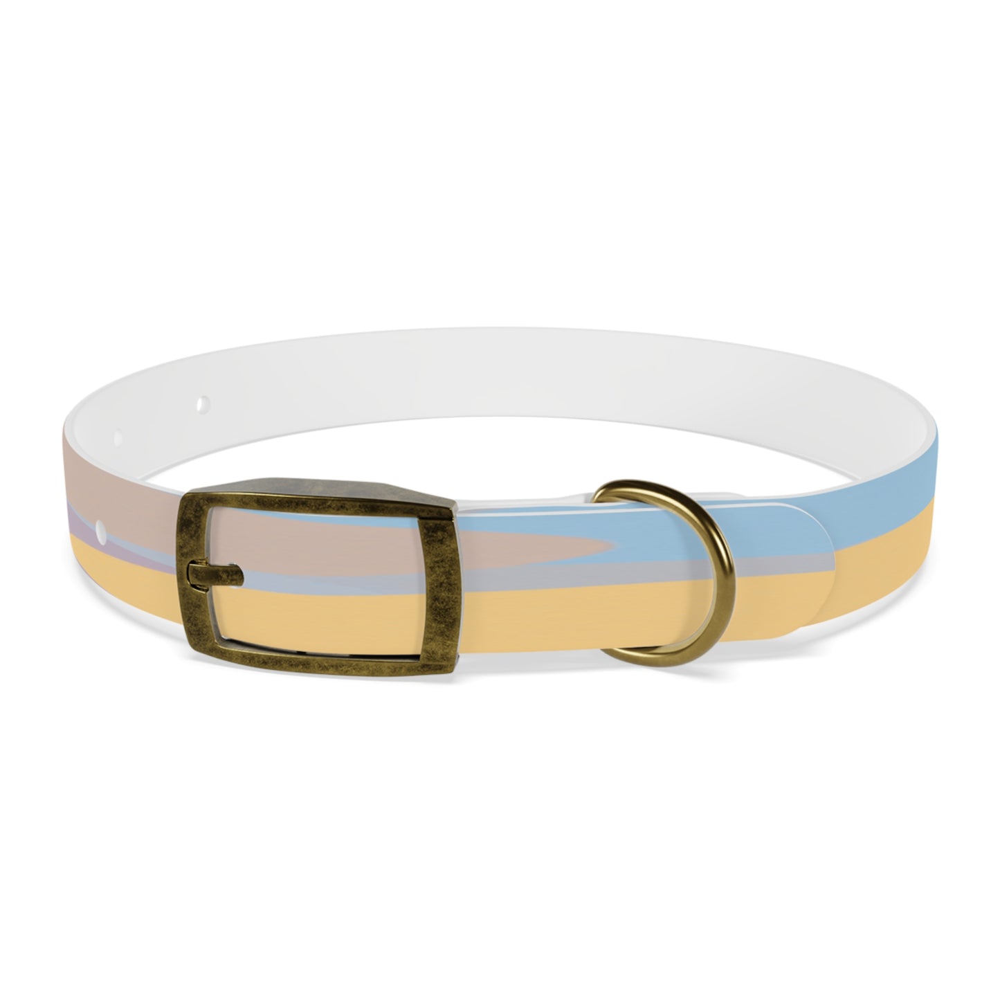 Pastel Baby Blue and Peach Patches Small Dog Collar