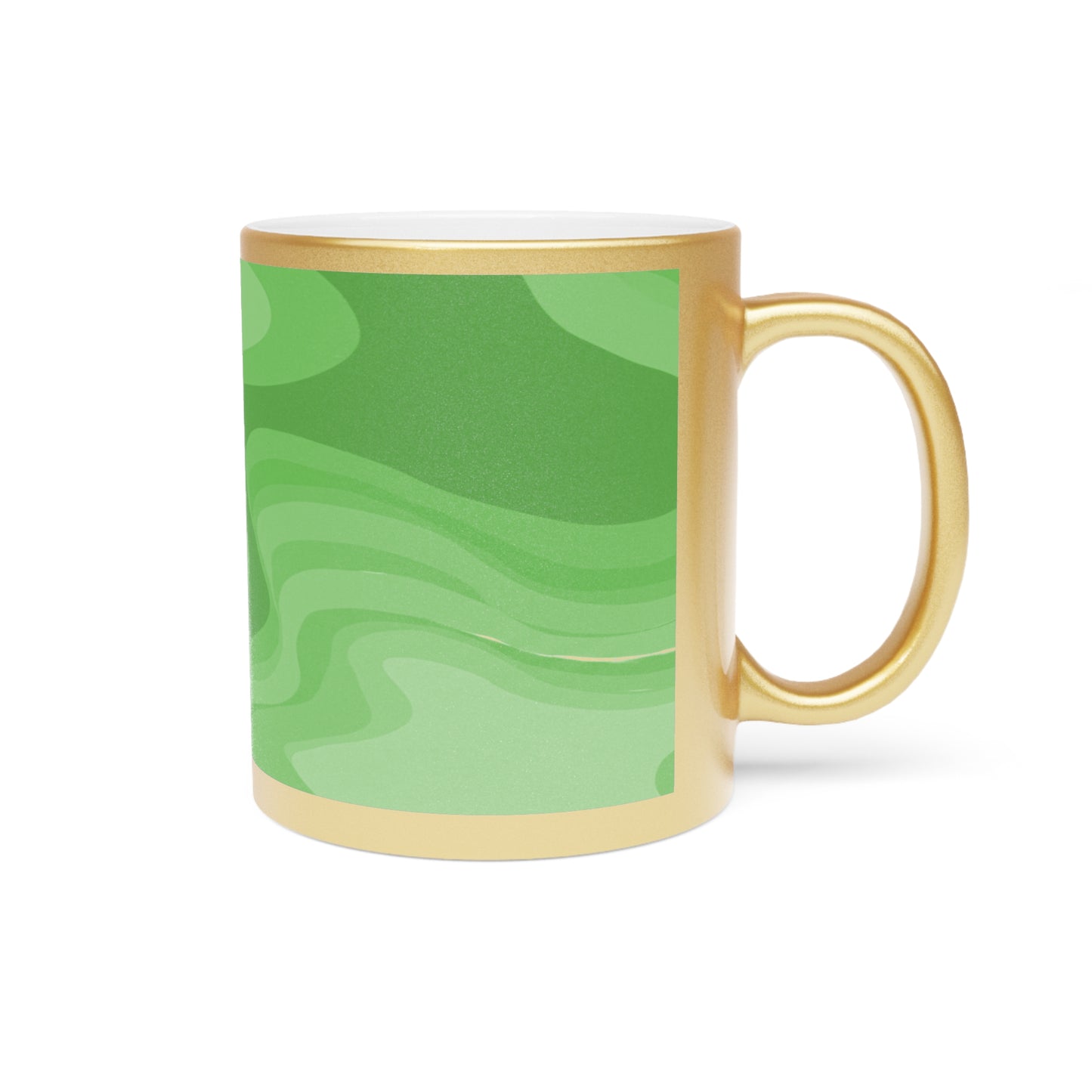 Greenie Meanie Wavey 11 oz Metallic Mug (Silver\Gold)