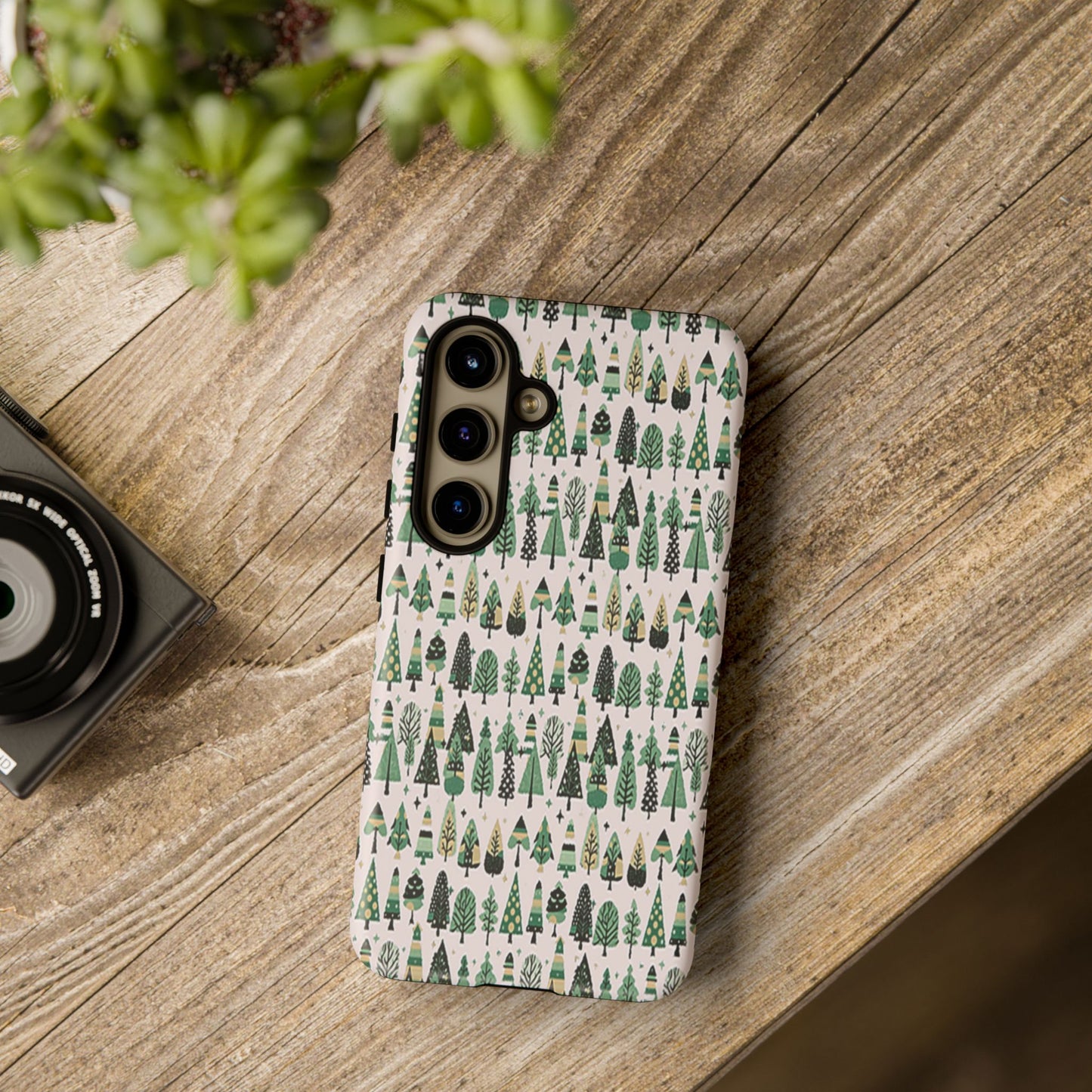 Mini Vintage Green Trees Samsung Galaxy S24 Tough Cases