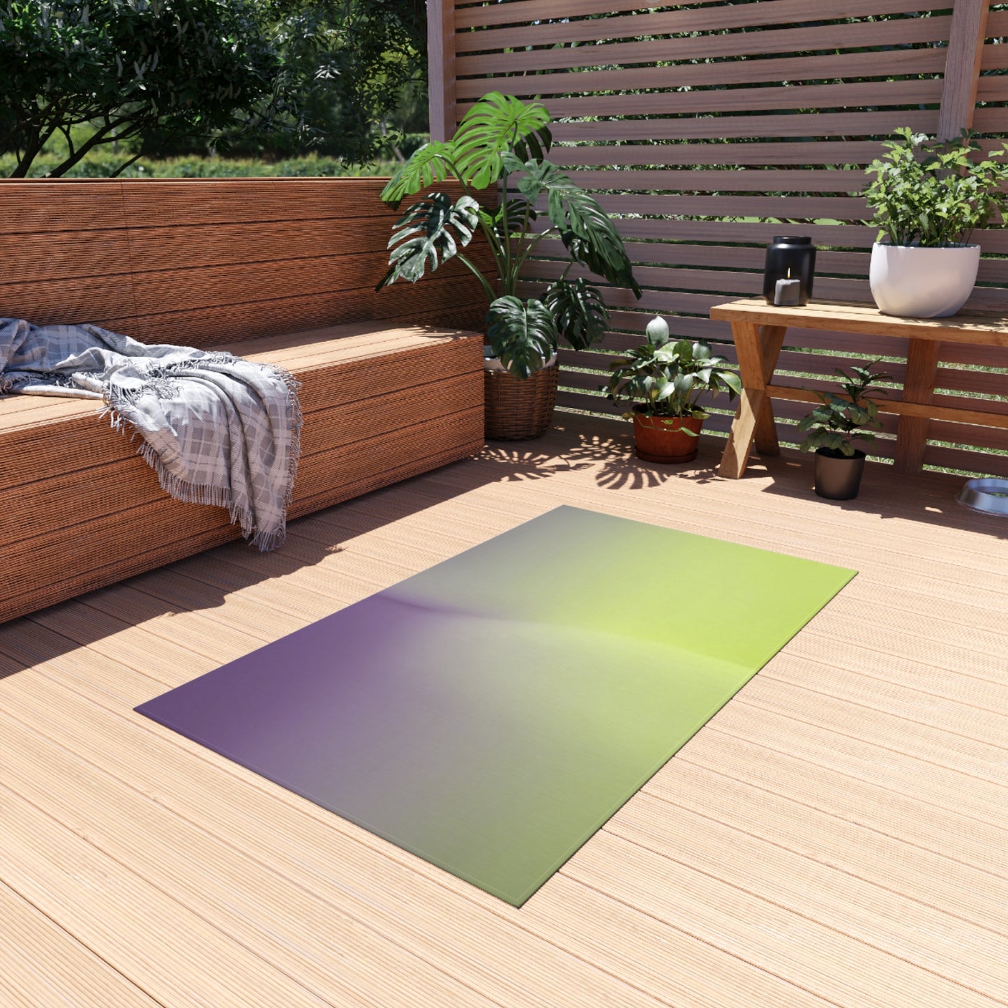 Purple Golden Fade Outdoor Rug, 36" x 60"