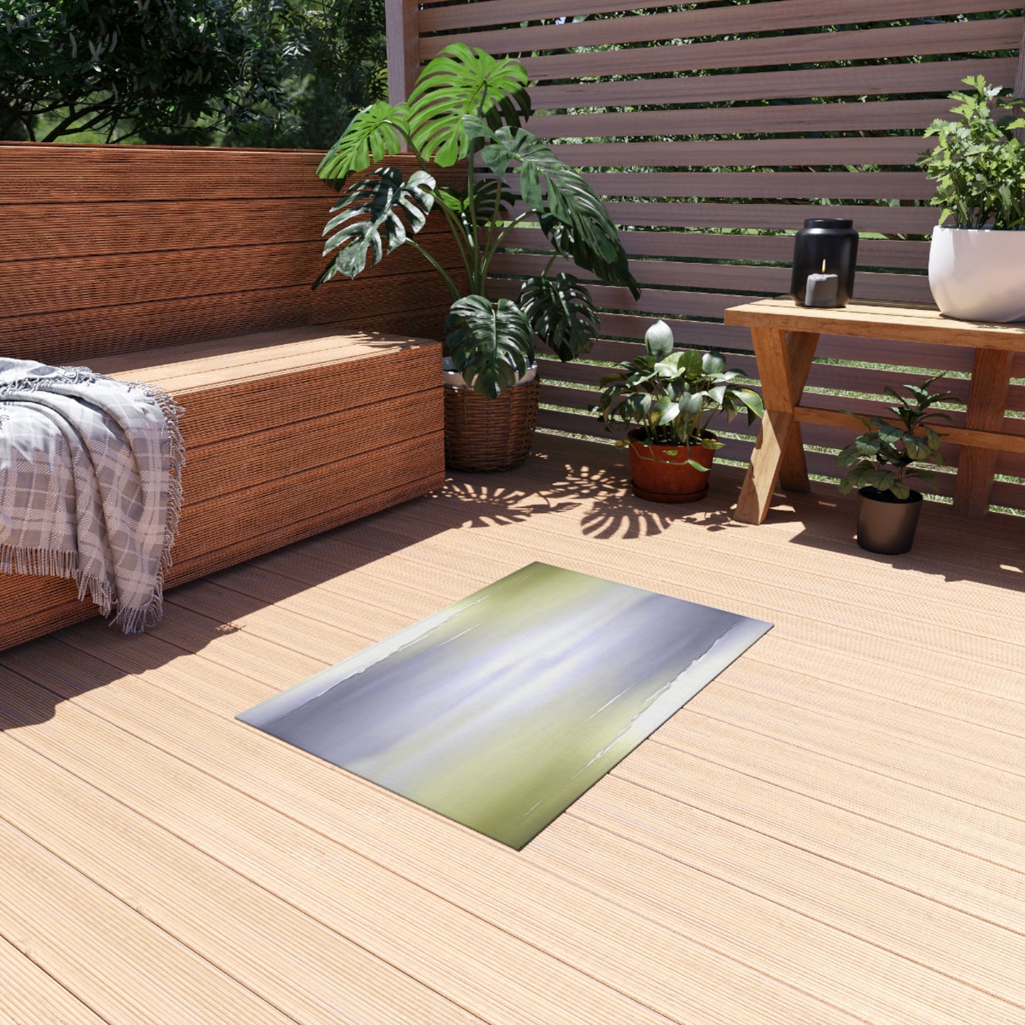 Lavender Sea Golden Fog Outdoor Rug, 24" x 36"