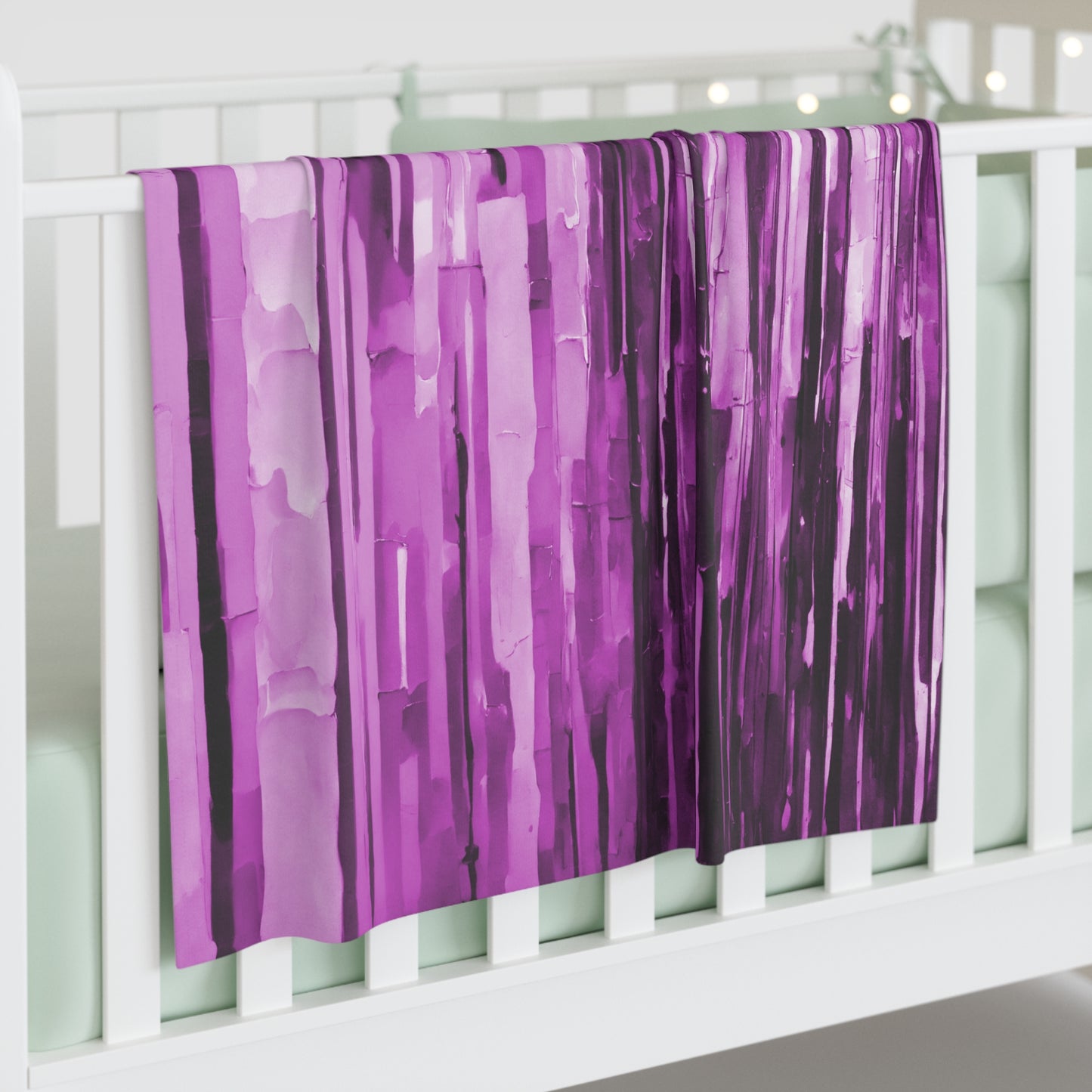 Striped Powder Lavender Baby Swaddle 30″×40″ Blanket