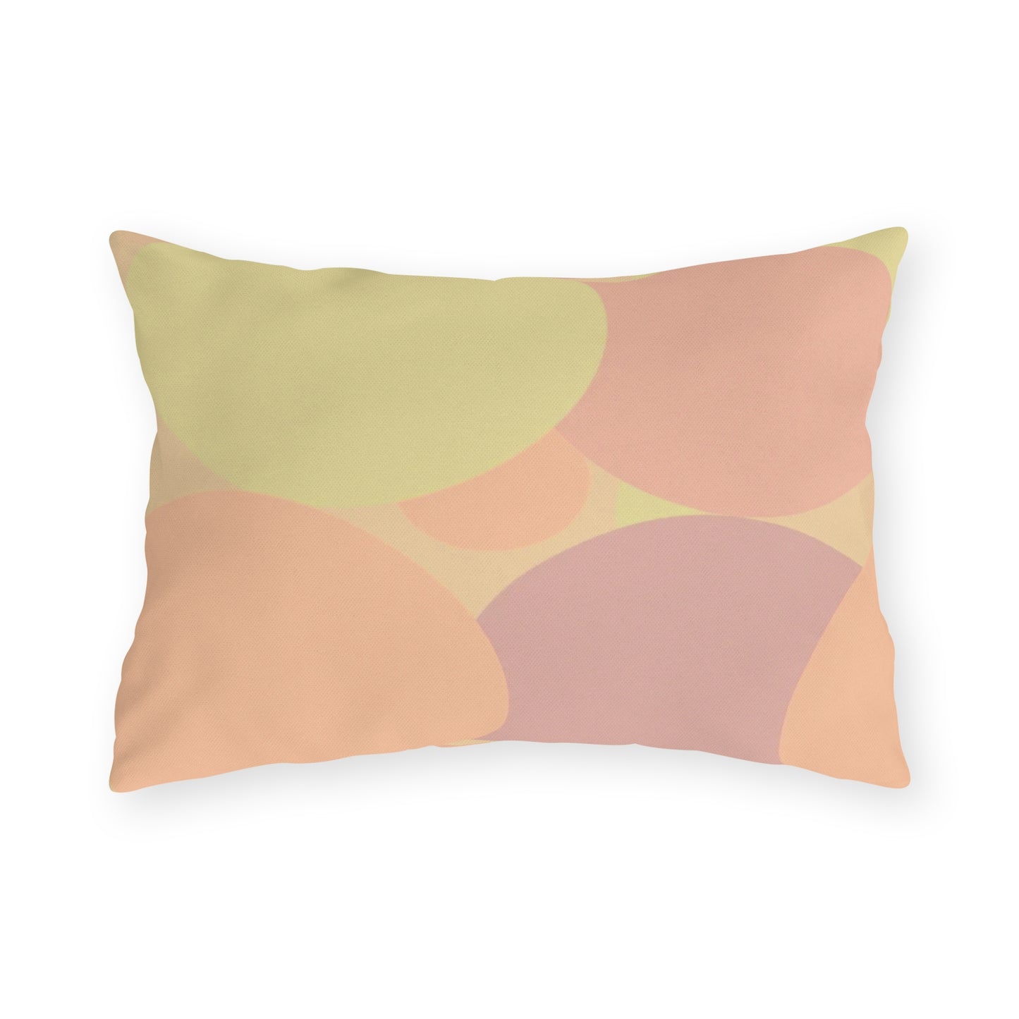 Pastel Hot Peach Patches 20" x 14" Outdoor Pillow