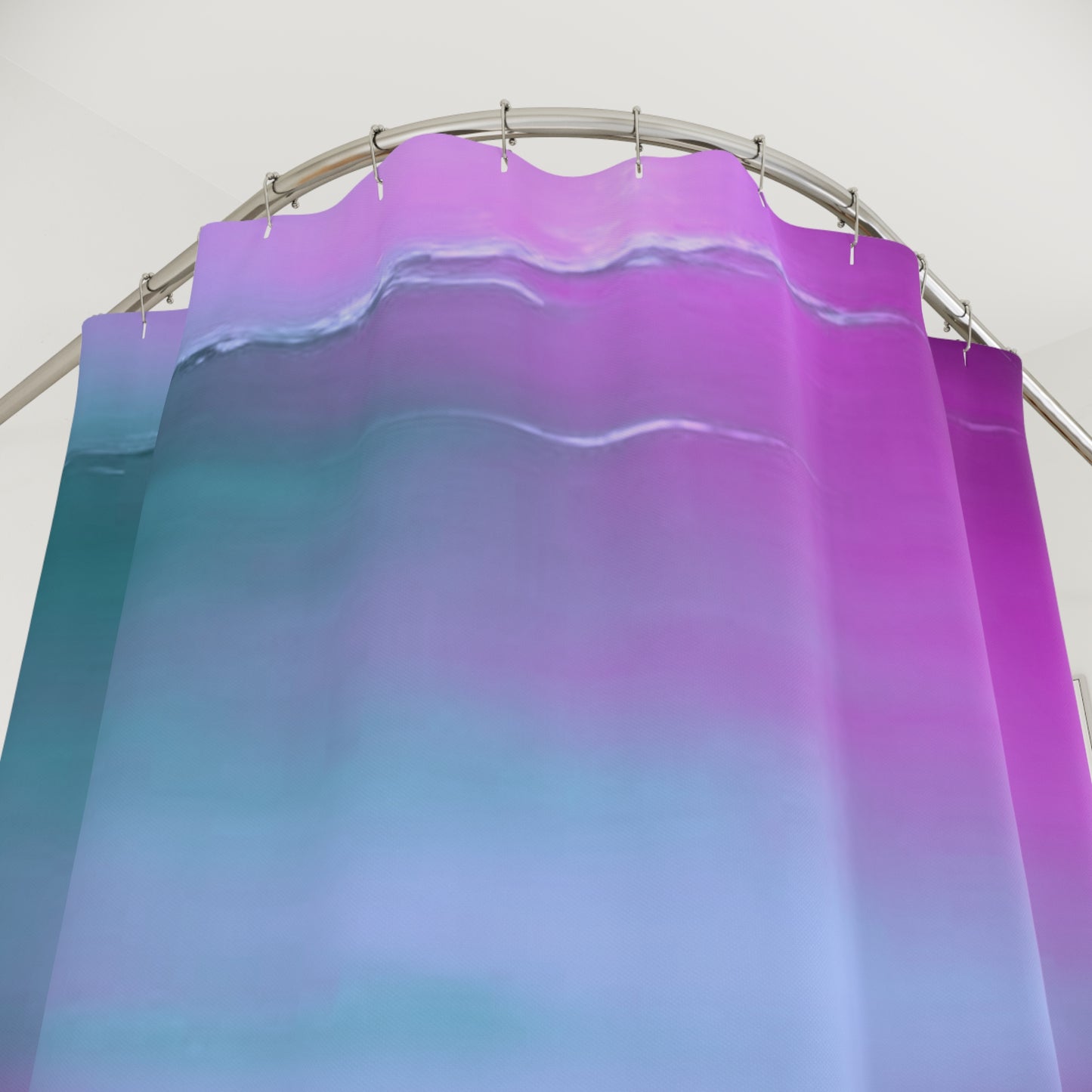 Dark Blue Green Sea Purple Fog Shower Curtains, 71" x 74"