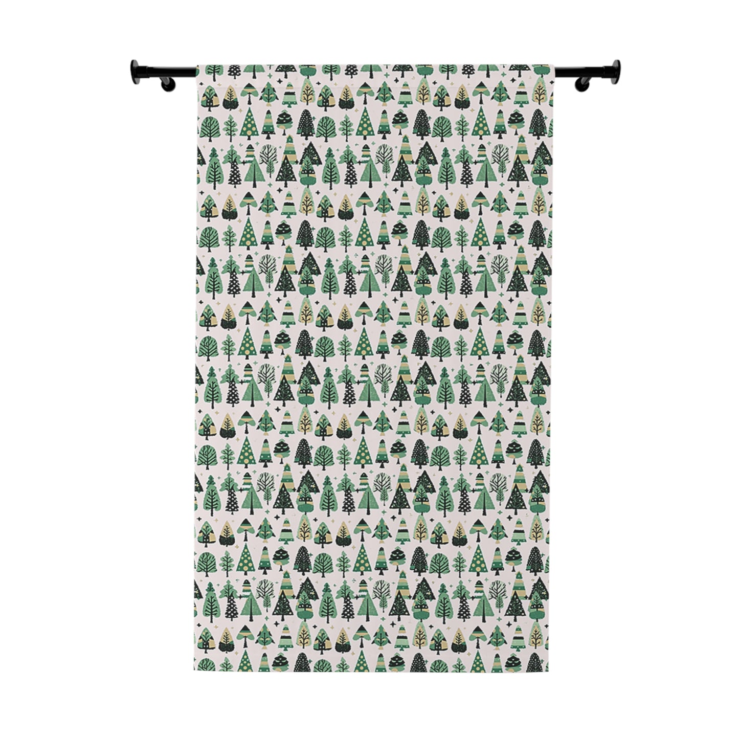 Mini Vintage Green Trees Window Curtain, 50" x 84", blackout