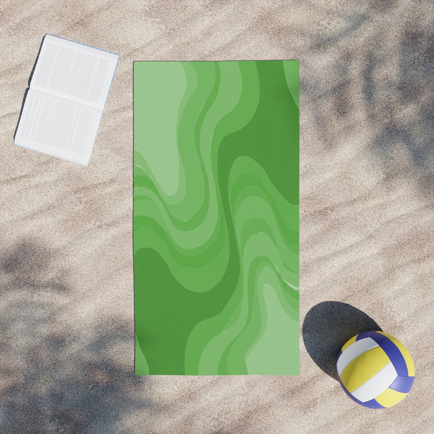 Greenie Meanie Wavey Beach Towel, 24" x 44"