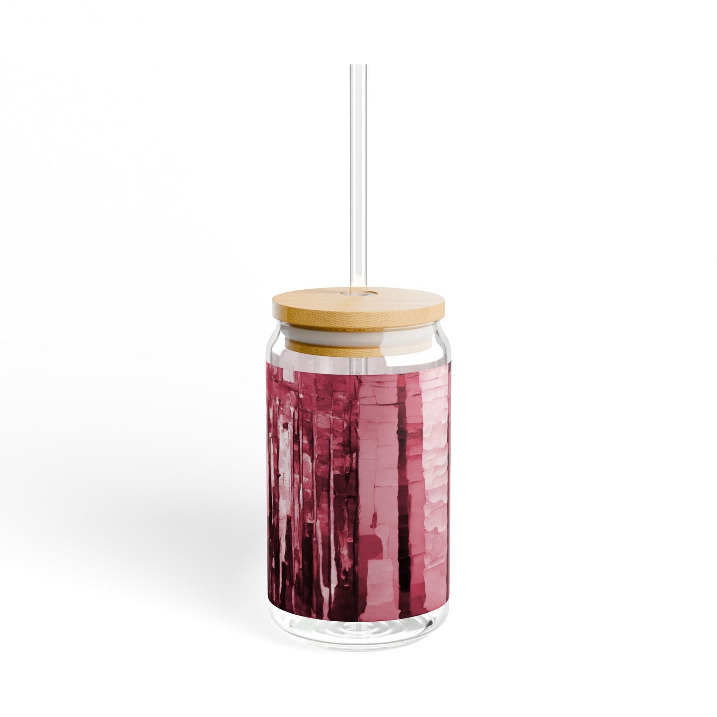Striped Ruby Sipper Glass, 16oz