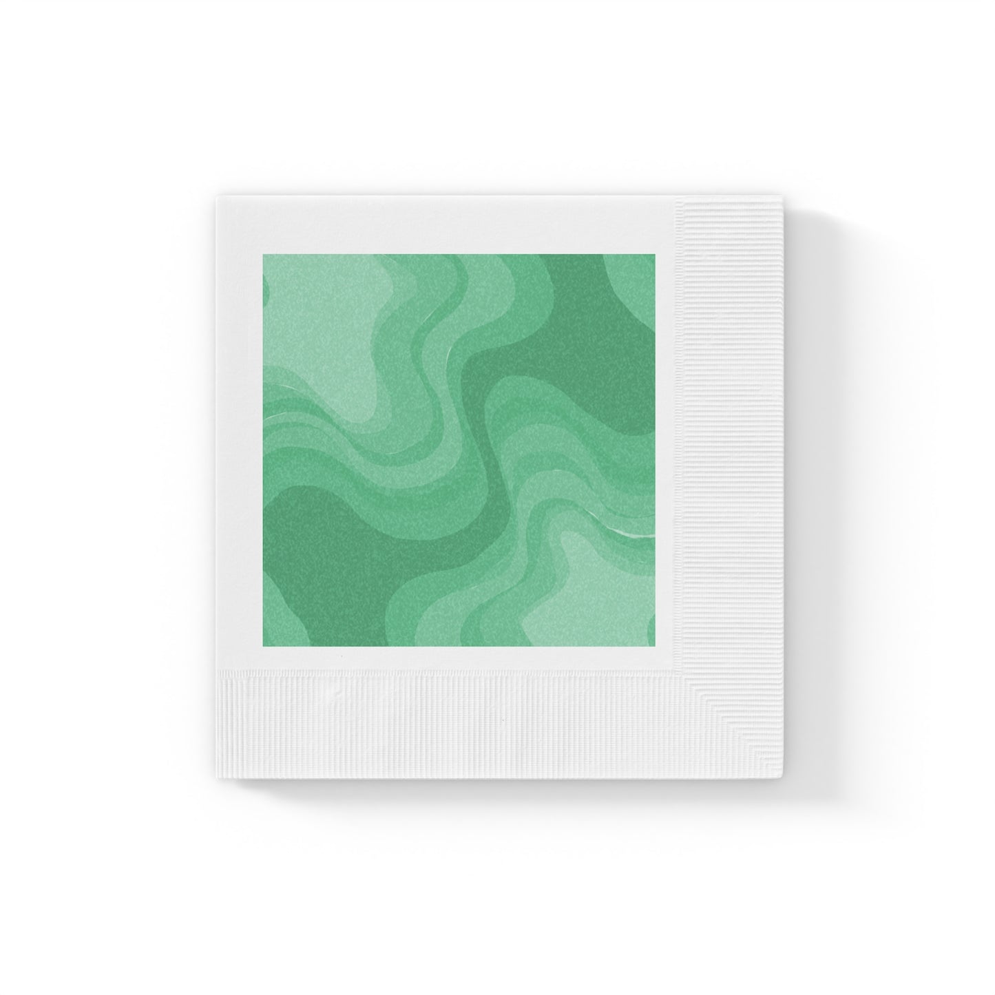Mint Green Wavey White Coined Napkins, 6.5" x 6.5"