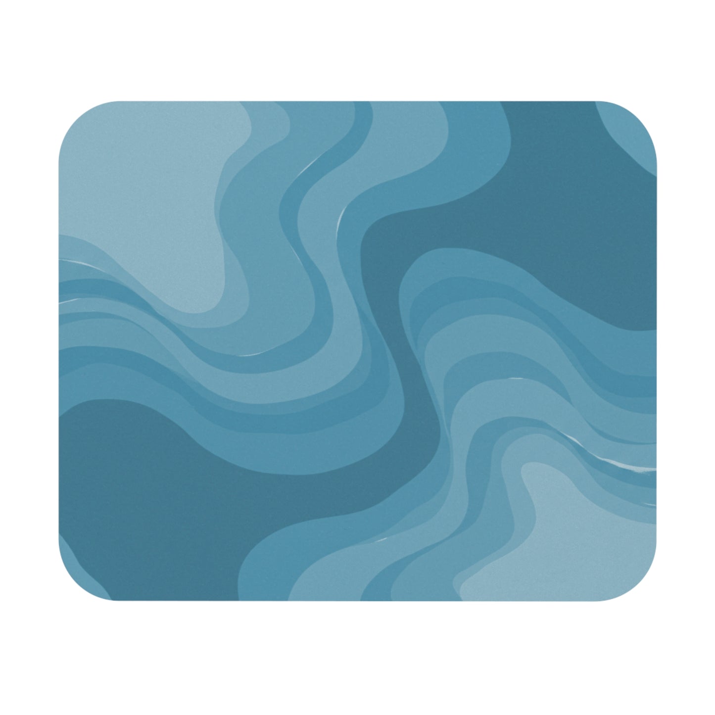 Sky Blue Wavey Mouse Pad, 9" x 8" Rectangle