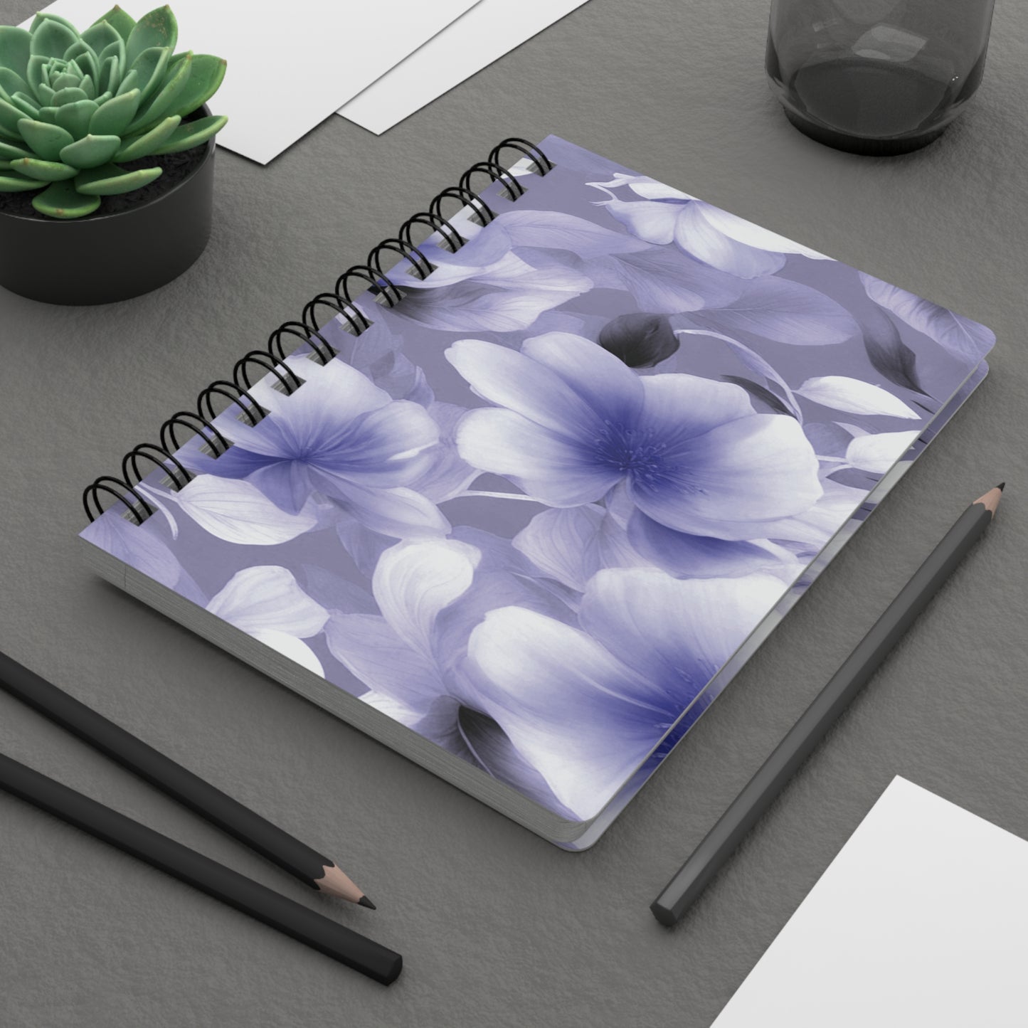 Indigo Blossom Floral Bunch Bound Journal, 5" x 7" 150 pages