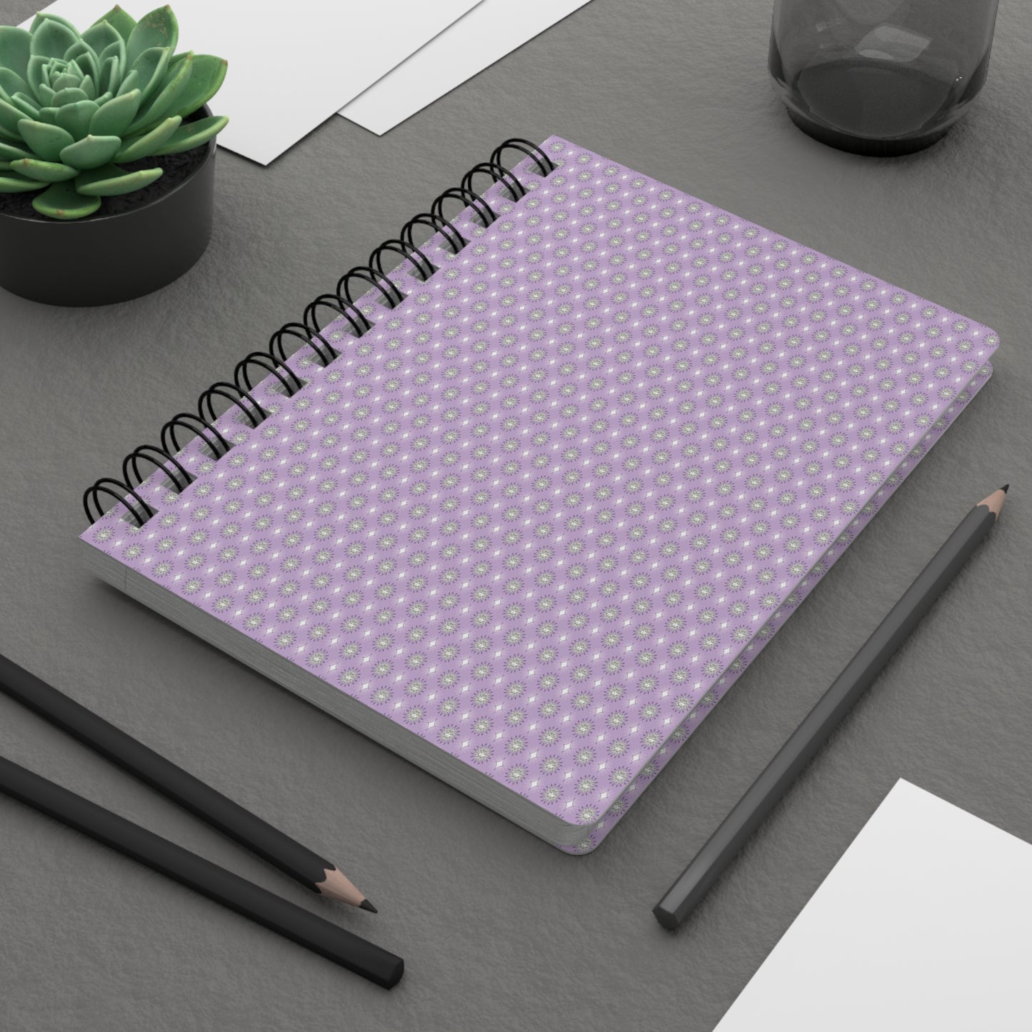 Lavender Star-crossed Bodies Spiral Bound Journal, 5" x 7" 150 pages
