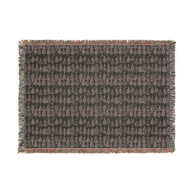 Mini Vintage Green Trees Woven Blanket, 52" x 37"