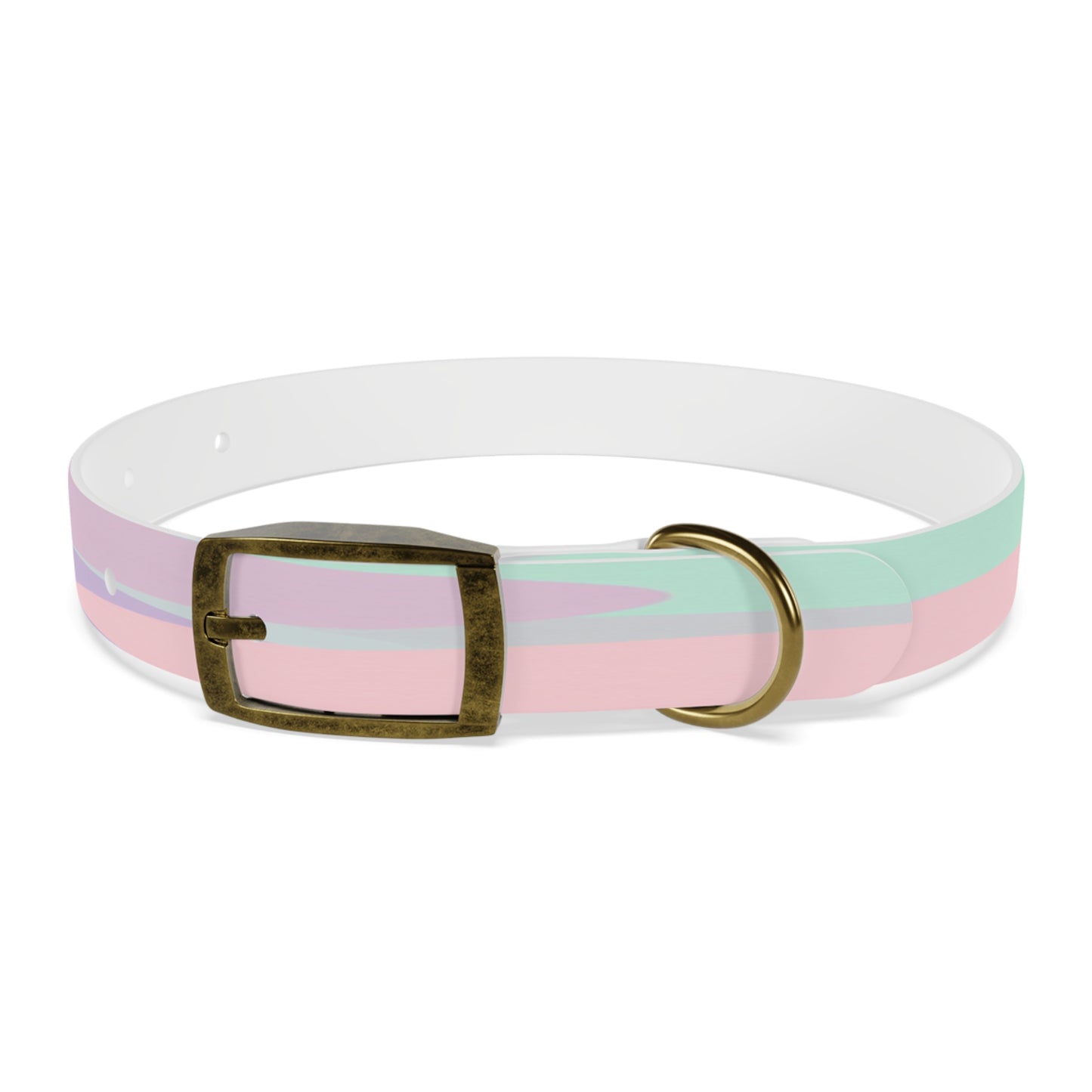 Pastel Peach and Soft Green Patches Small Dog Collar