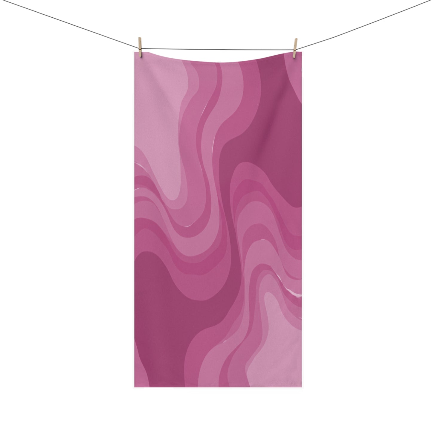 Pinky Mauve Wavey 30" x 60" Mink-Cotton Towel (50% polyester, 50% cotton)