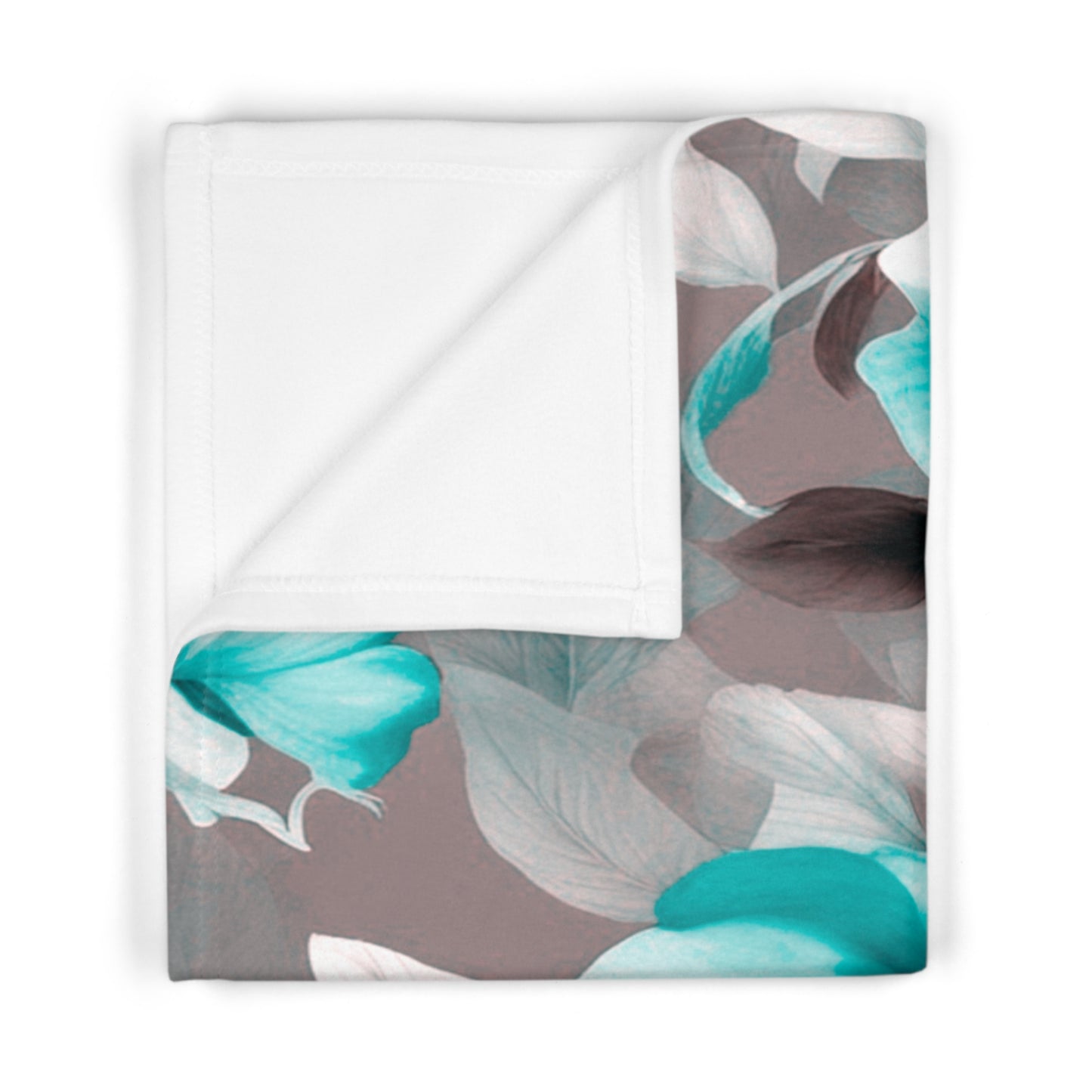Tif Green Gray Floral Bunch Soft Fleece Baby Blanket, 30" x 40"