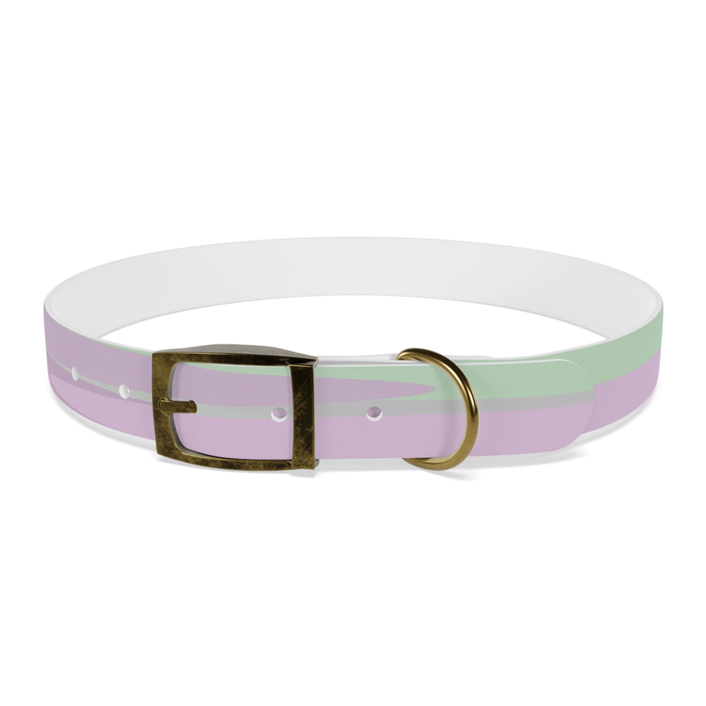 Pastel Lavender Purple and Soft Green Patches Extra Large Dog Collar