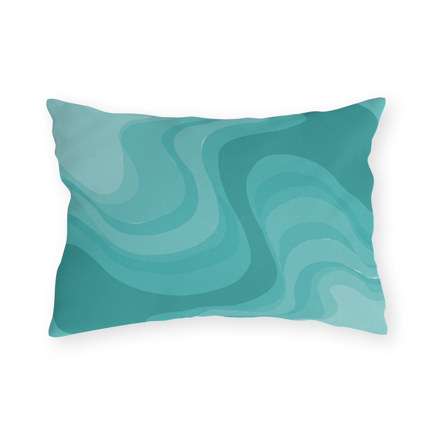 Tif Green Wavey 20" x 14" Outdoor Pillow