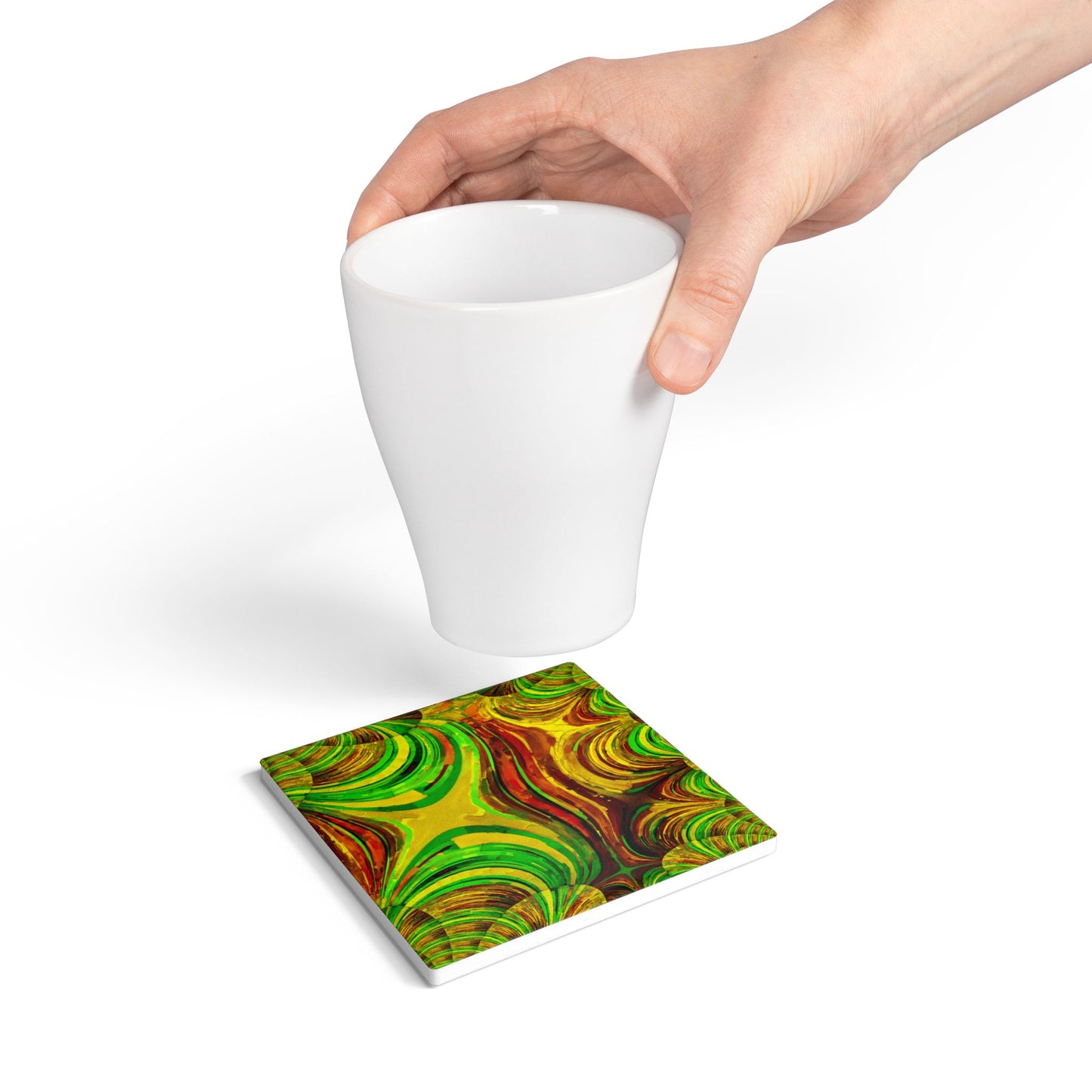 Uzi Spiral Beta 4" x 4" Square Ceramic Coaster