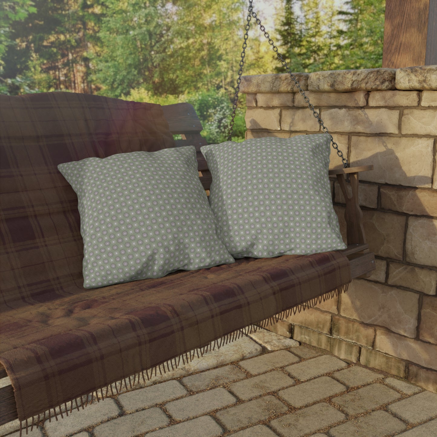 Olive Star-crossed Bodies 20" x 20" Outdoor Pillow