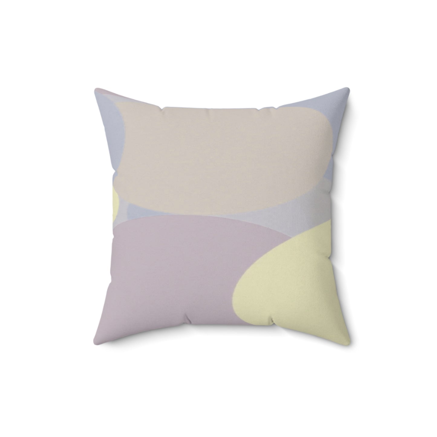 Pastel Soft Blue and Soft White Patches 16" x 16" Faux Suede Square Pillow