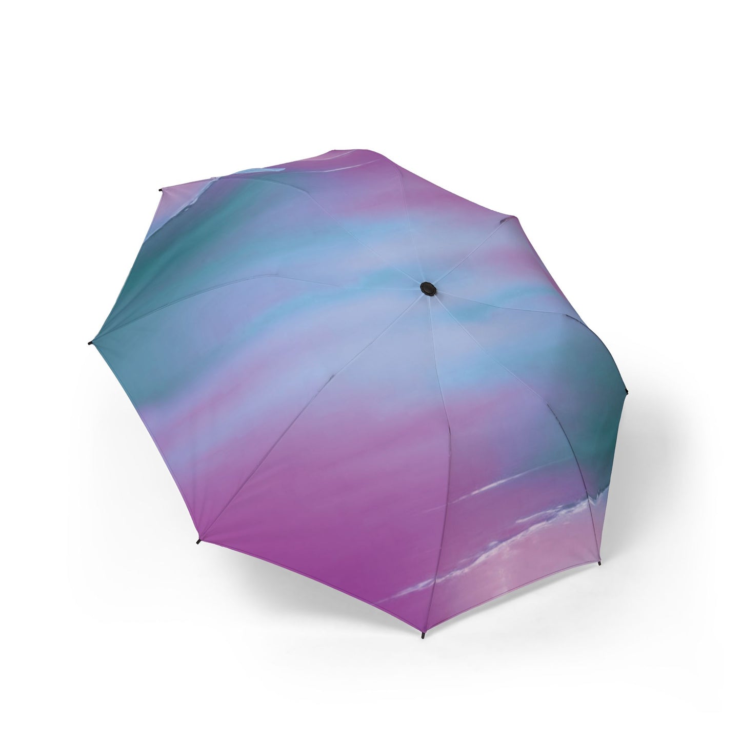 Dark Blue Green Sea Purple Fog Foldable Umbrella - Compact & Chic