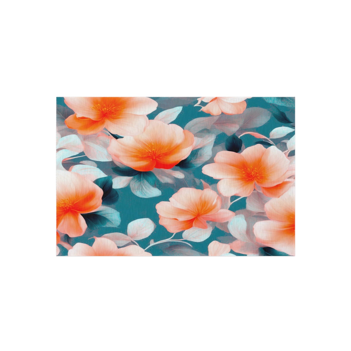 Orange Blossom Floral Bunch Outdoor Rug, 48" x 72"