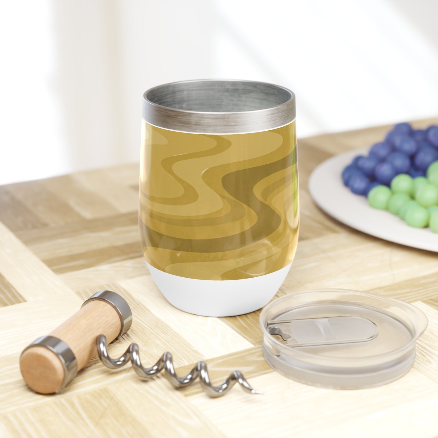 Brown Wavey 12 oz Chill Wine Tumbler