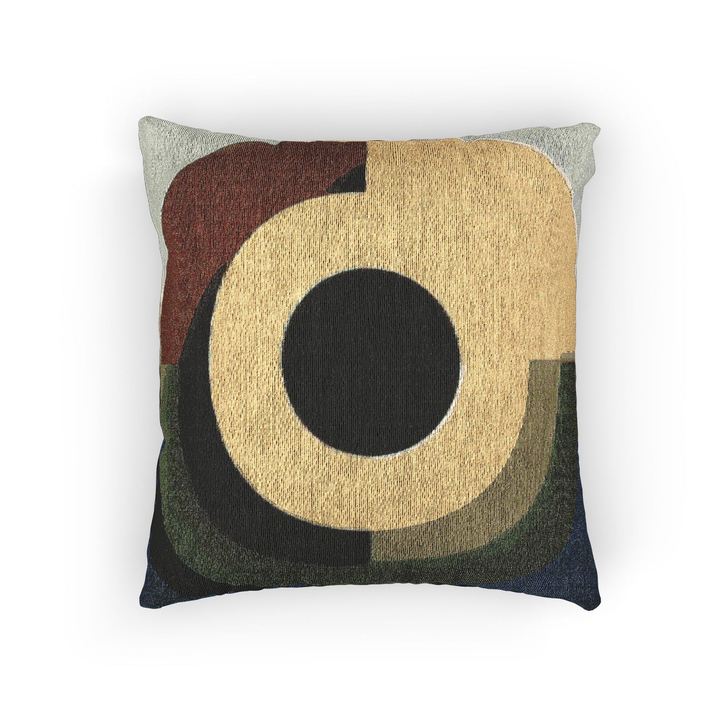 Yellow Eyepiece Woven Pillow, 17" x 18"
