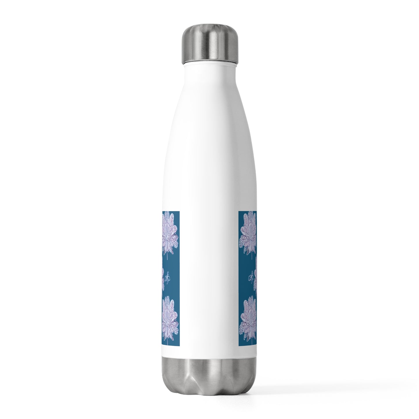 Lavender Floral Butterflies 20oz Insulated Water Bottle