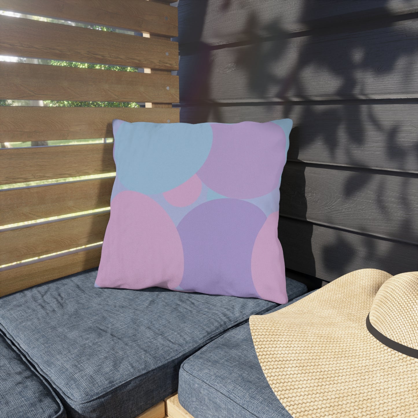 Pastel Purple and Mauve Patches 16" x 16" Outdoor Pillows