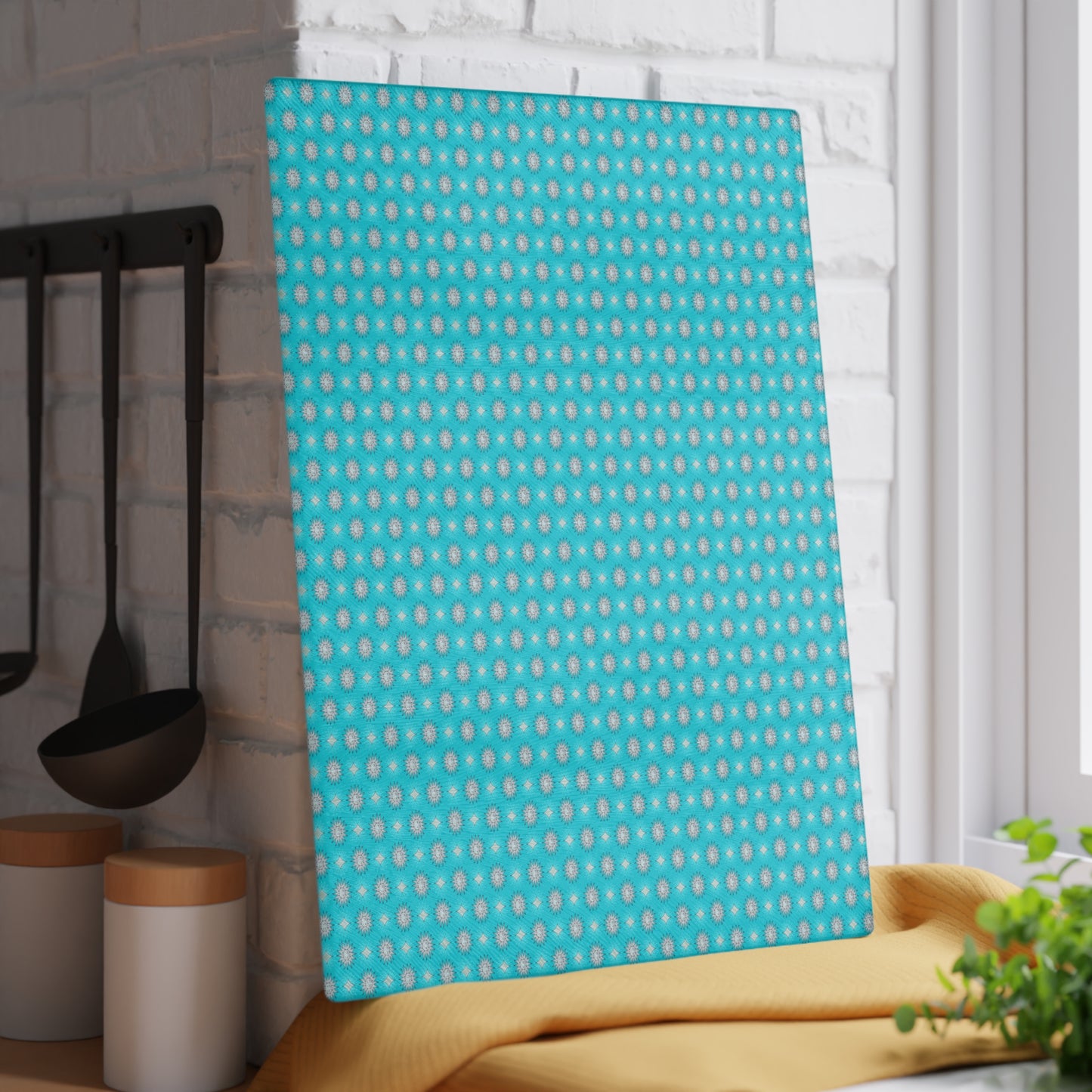 Tif Green Star-crossed Bodies Glass Cutting Board, 11" x 15"