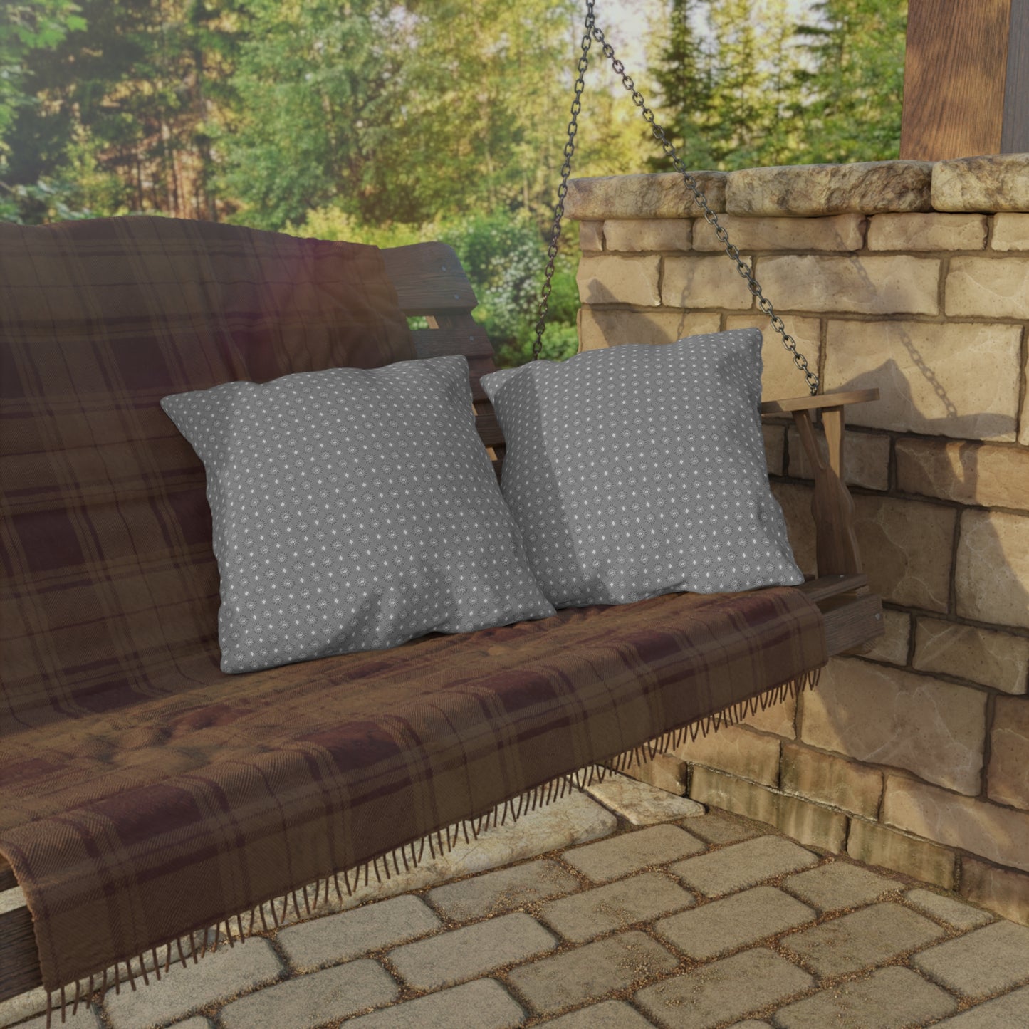 Desaturated Star-crossed Bodies 18" x 18" Outdoor Pillow