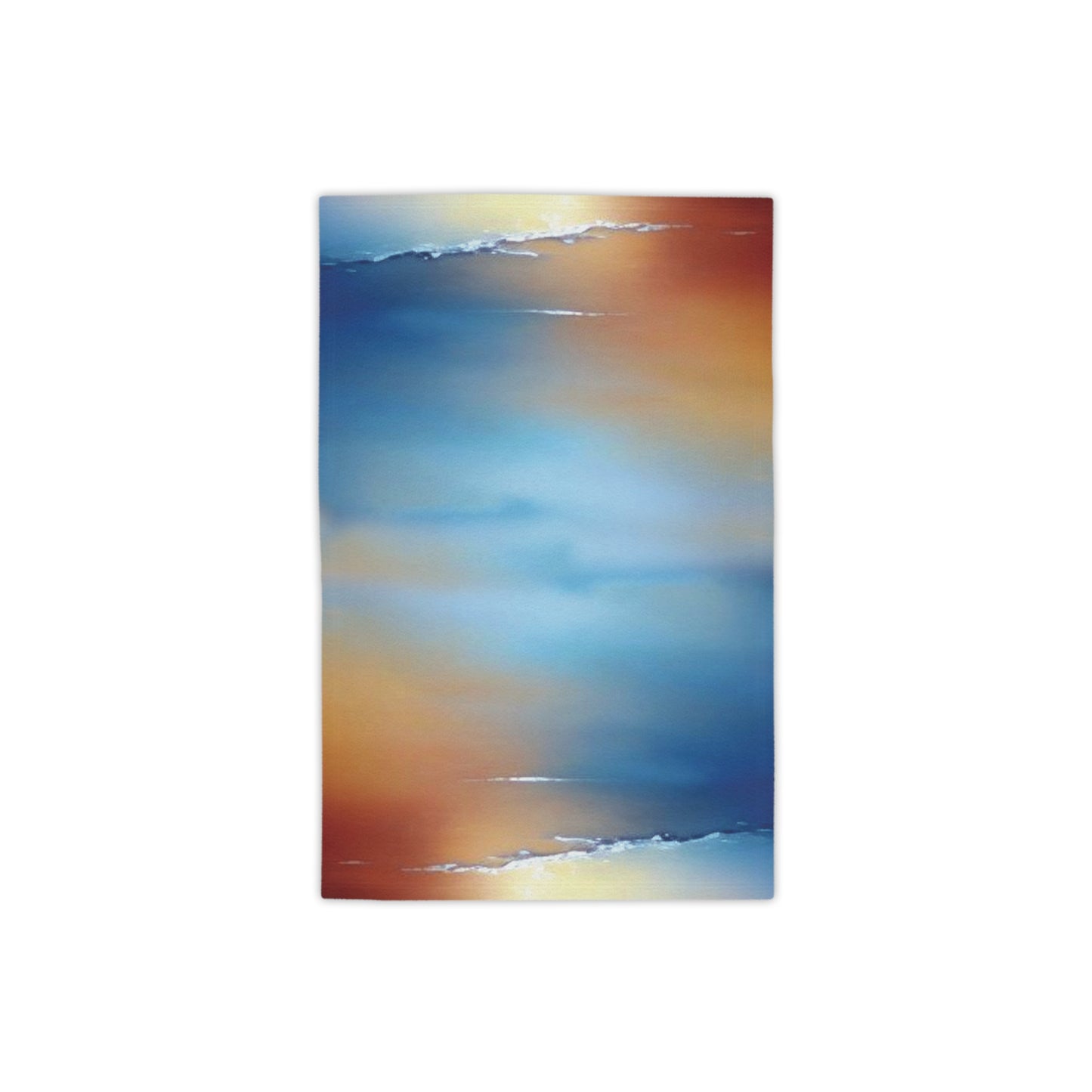 Blue Sea Red Orange Fog Beach Towel, 18" x 27"