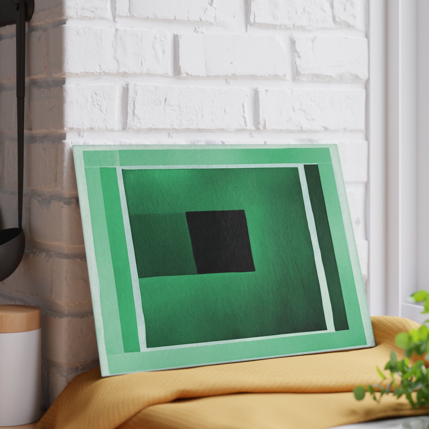 Mint Shadow 8" x 11" Glass Cutting Board