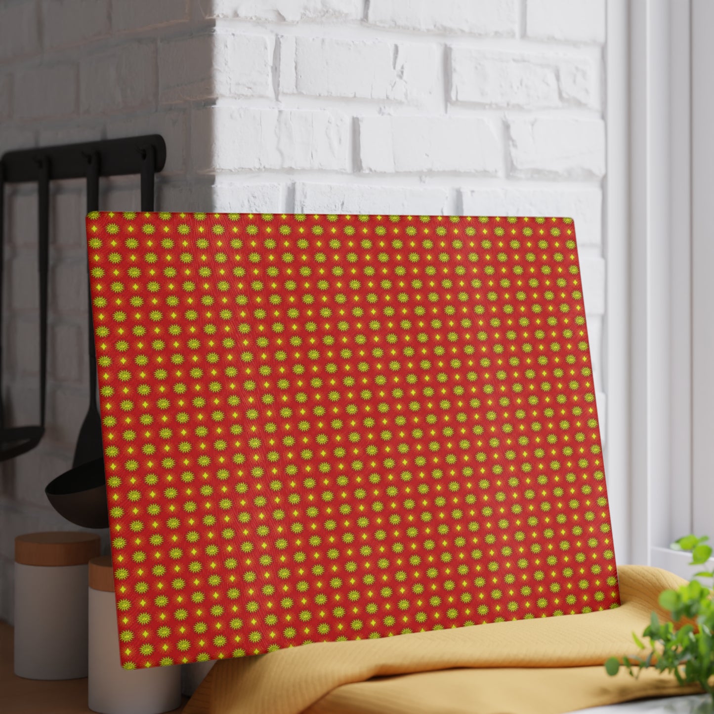 Late Evening Star-crossed Bodies Glass Cutting Board, 11" x 15"