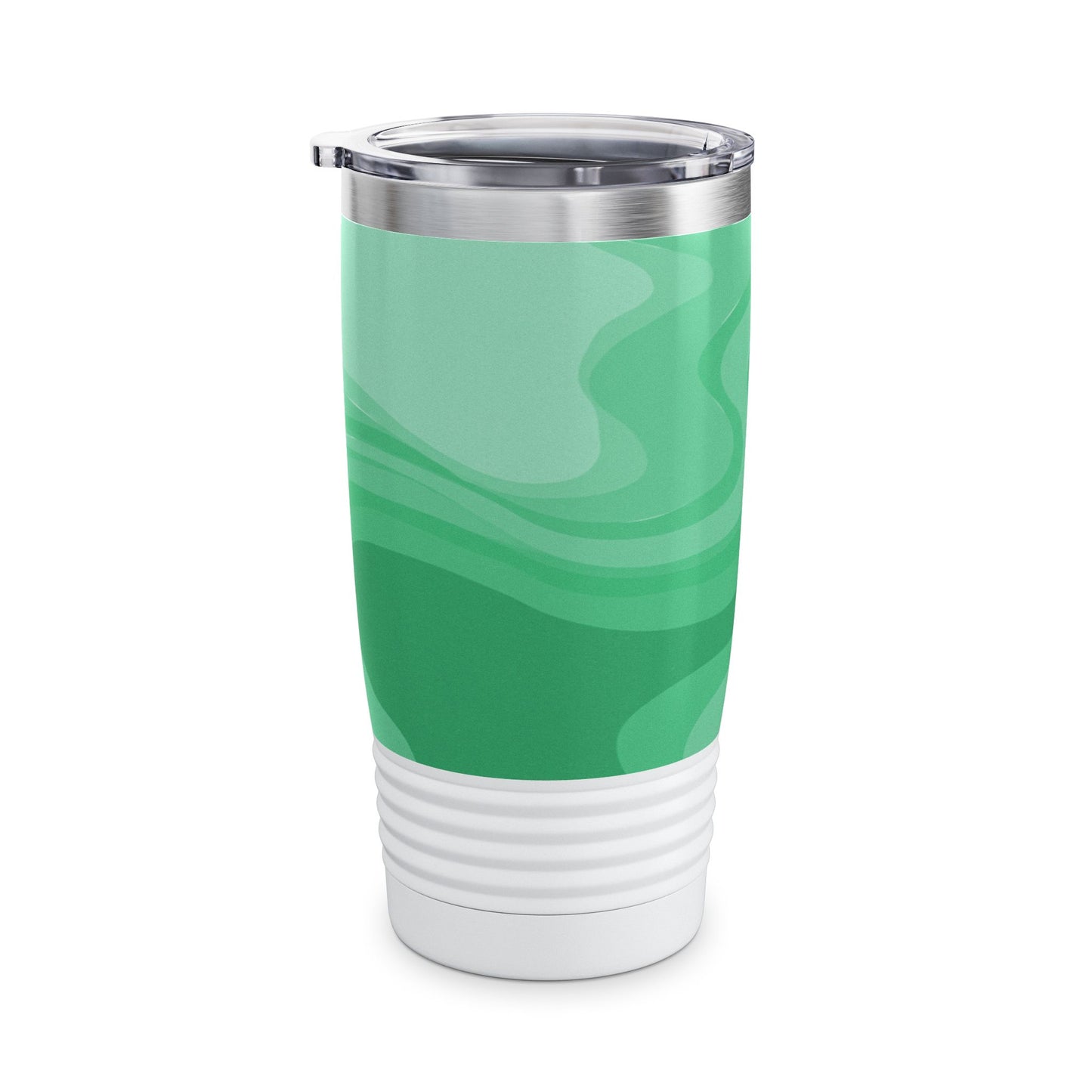 Mint Green Wavey Ringneck Tumbler, 20oz in white, steel and black