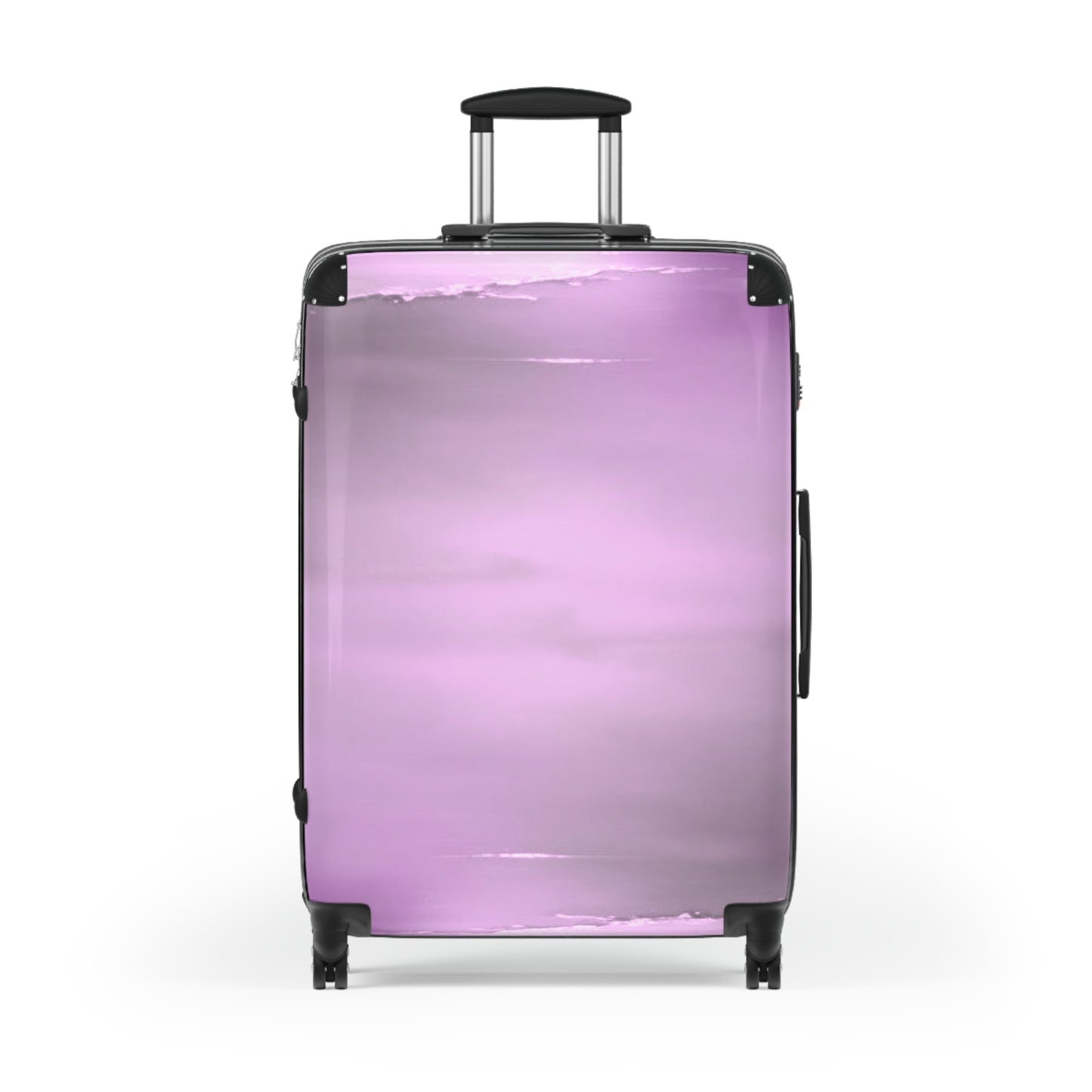 Dark Pink Sea Amethyst Fog Large Suitcase with built in lock, 4 double-wheels, telescopic handle, and ABS back hard-shell