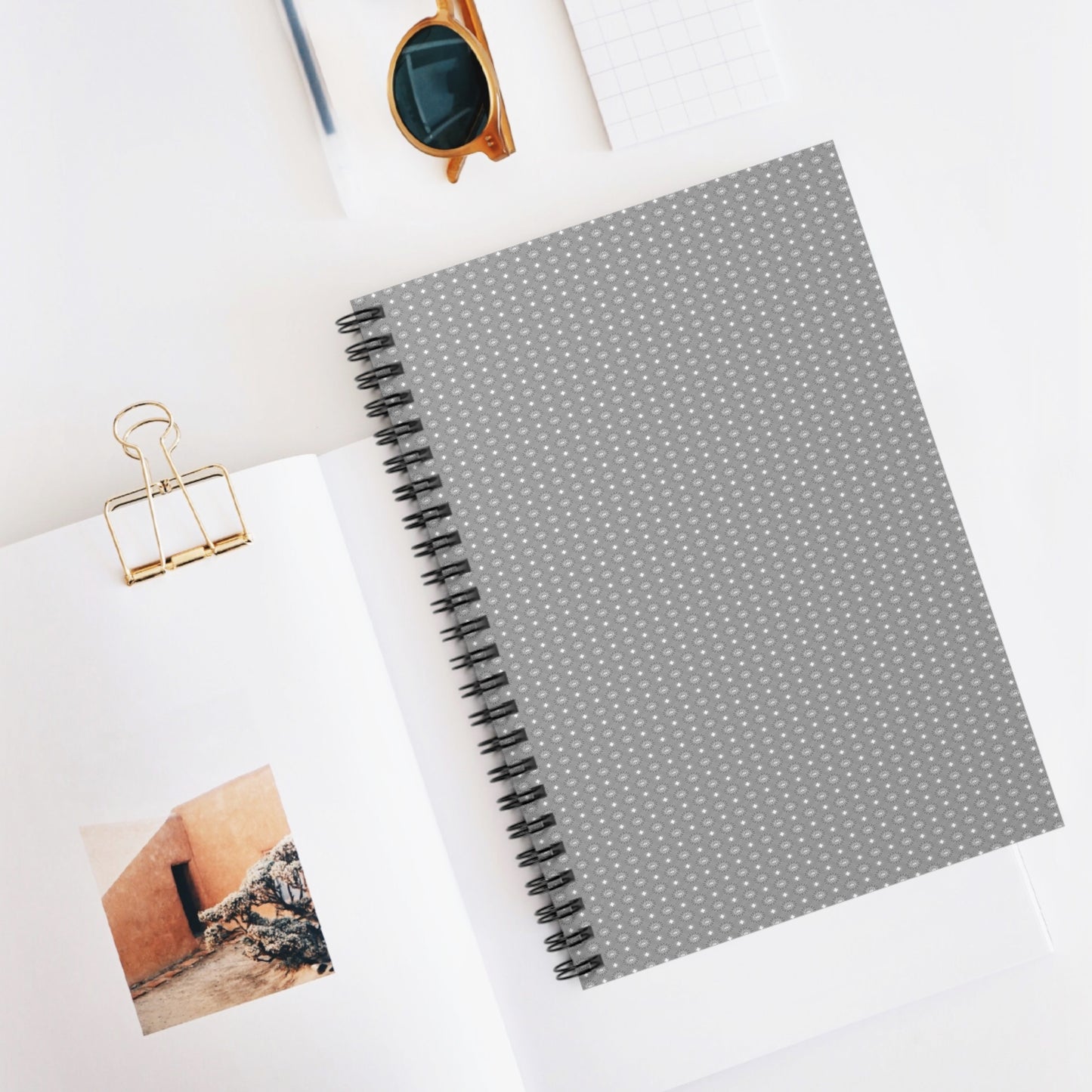 Desaturated Star-crossed Bodies Spiral Notebook - Ruled Line, 6" x 8", 118 pages