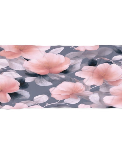 Peach and Blue Gray Floral Bunch 30" x 60" Beach Towel