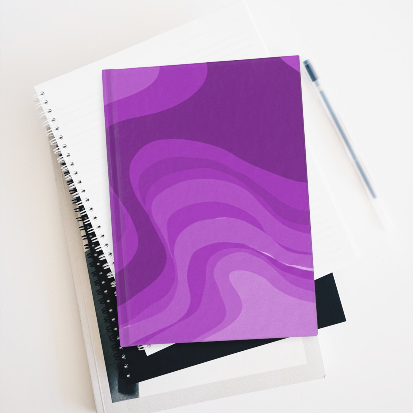 Wavey Purple Wavey 5" x 7" Journal - 128 Ruled Line pages
